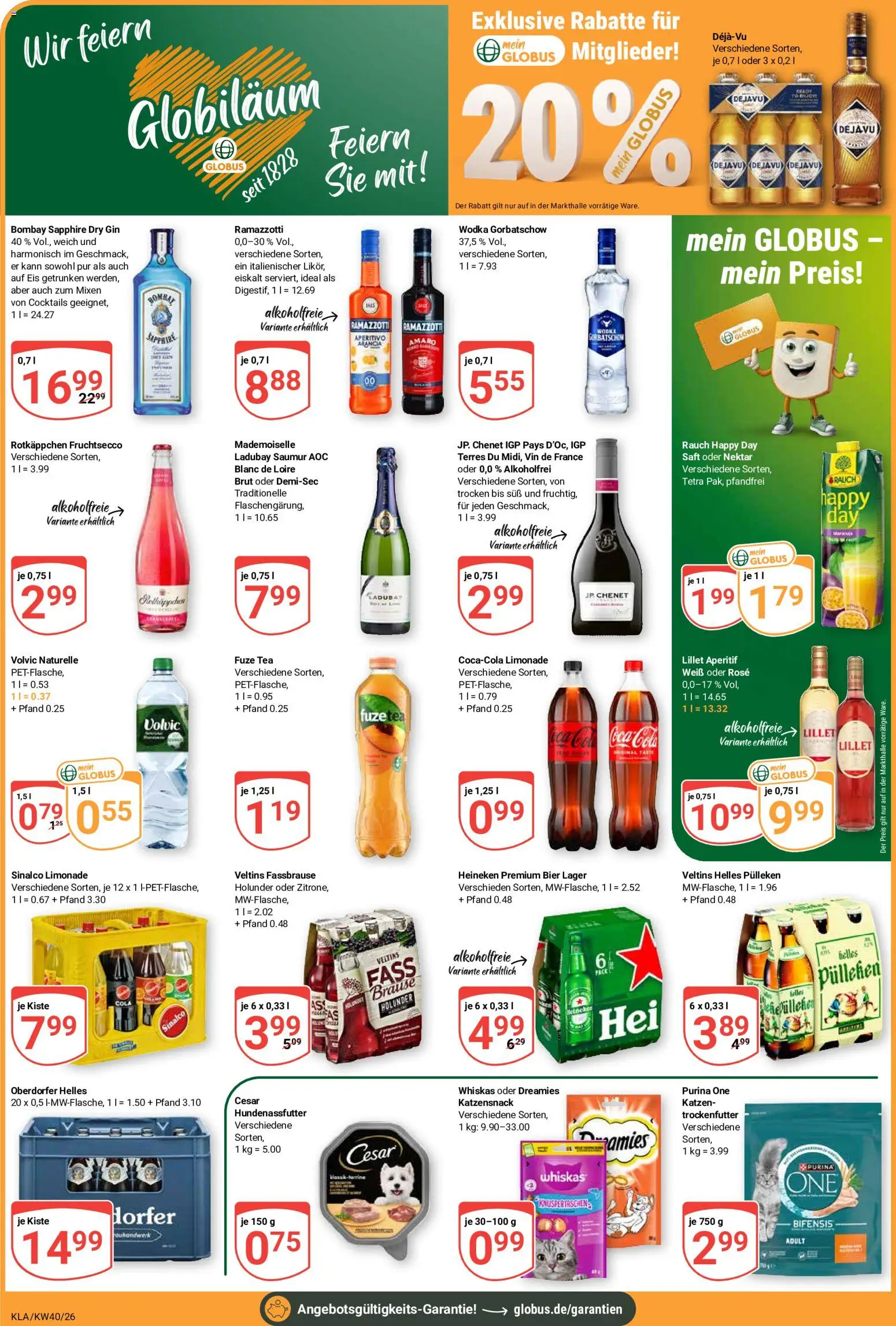 Globus Prospekt Kaiserslautern – gültig ab 28.09.2026 | Seite: 4 | Produkte: Limonade, Fruchtsecco, Saft, Wodka