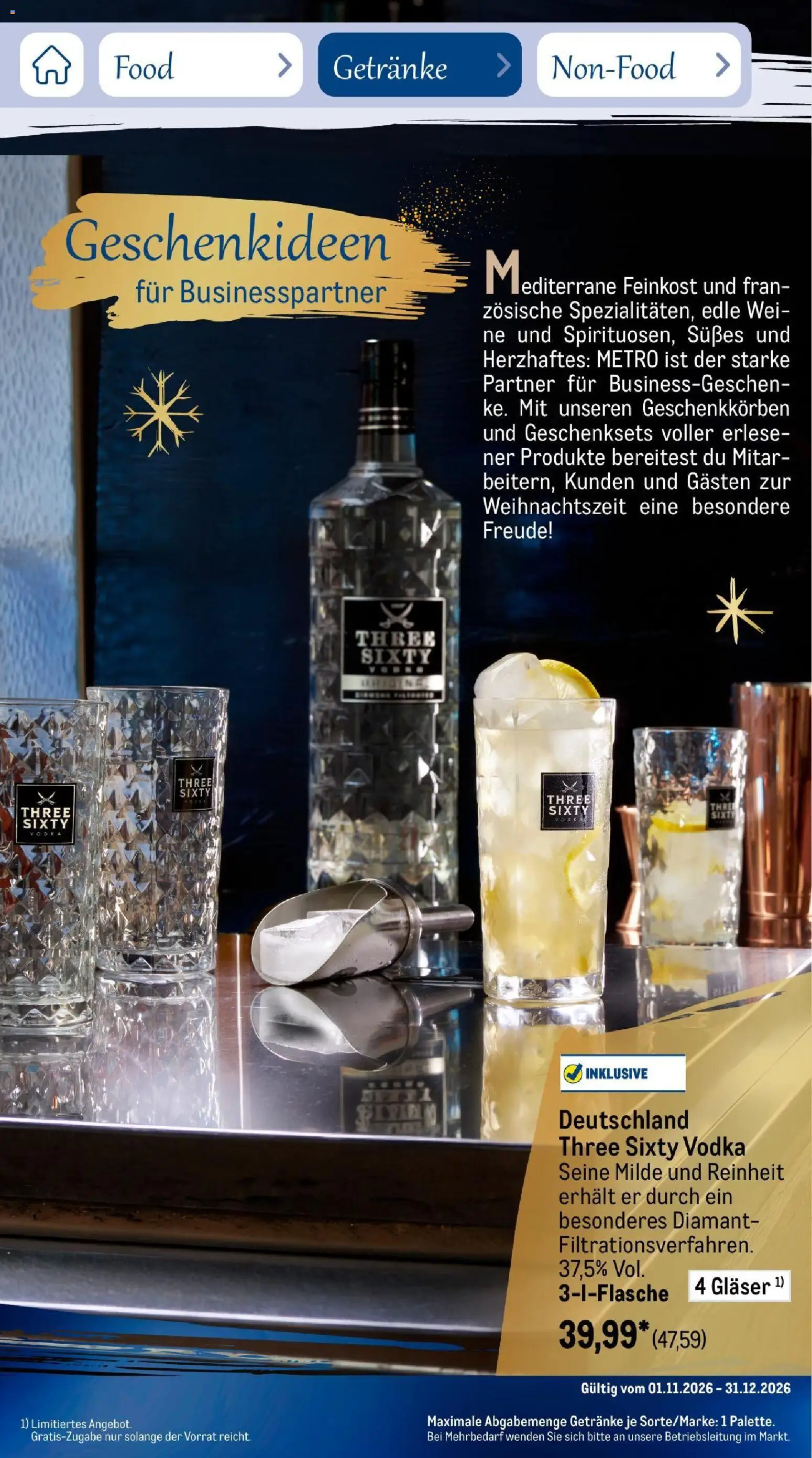 Metro Saisonkatalog Festtage voller Genuss – gültig ab 01.11.2026 | Seite: 96 | Produkte: Vodka