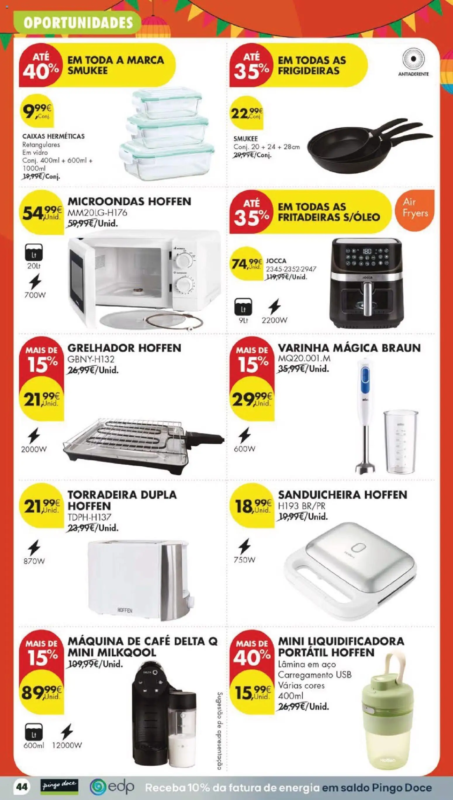 Pingo Doce folheto │ válido de 16.06.2026 | Página: 48 | Produtos: Air fryer, Sanduicheira, Delta q, Café