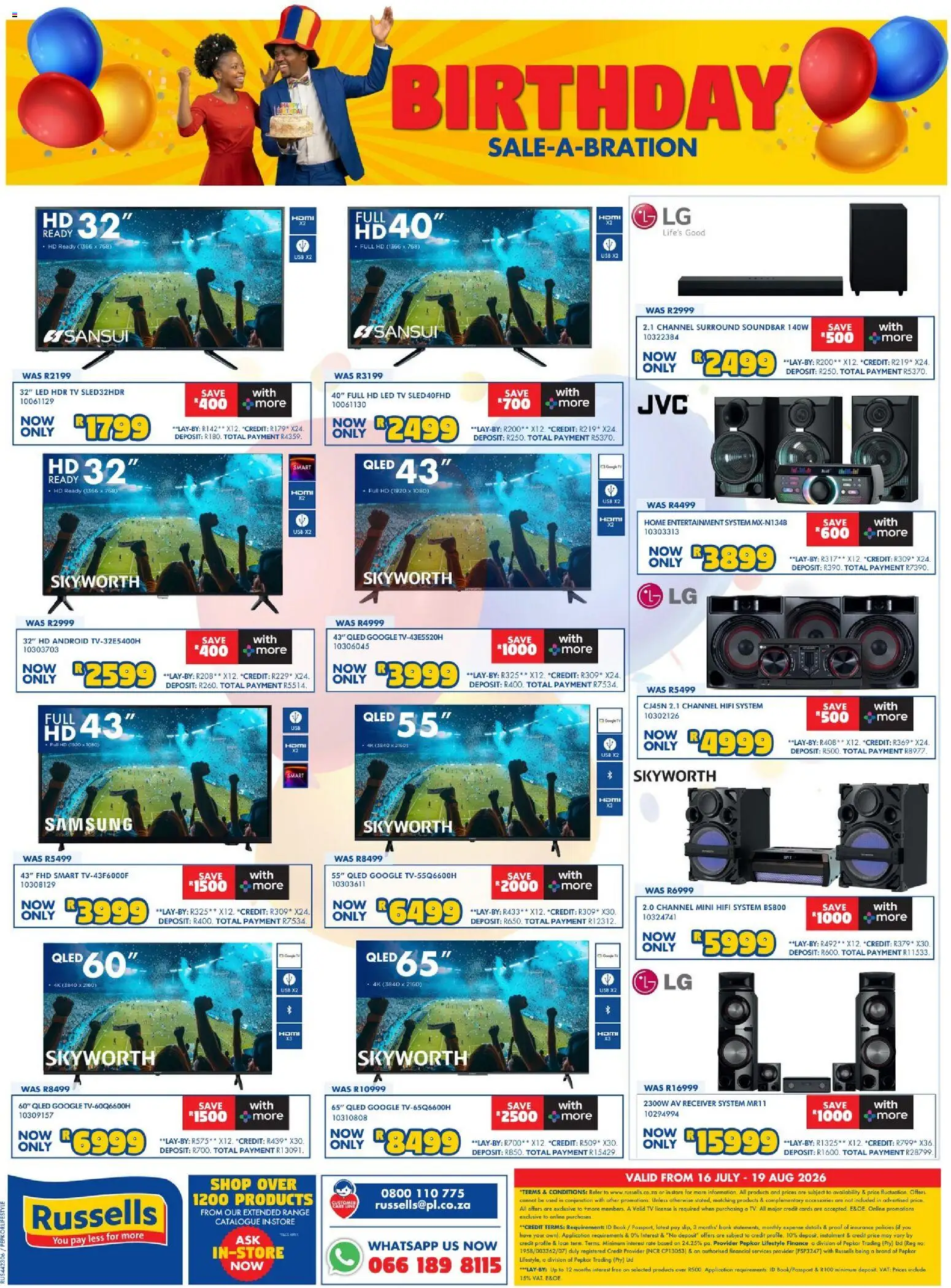 New Russells catalogue – valid from 16/07/2026 | Page: 16 | Products: USB, TV, Soundbar