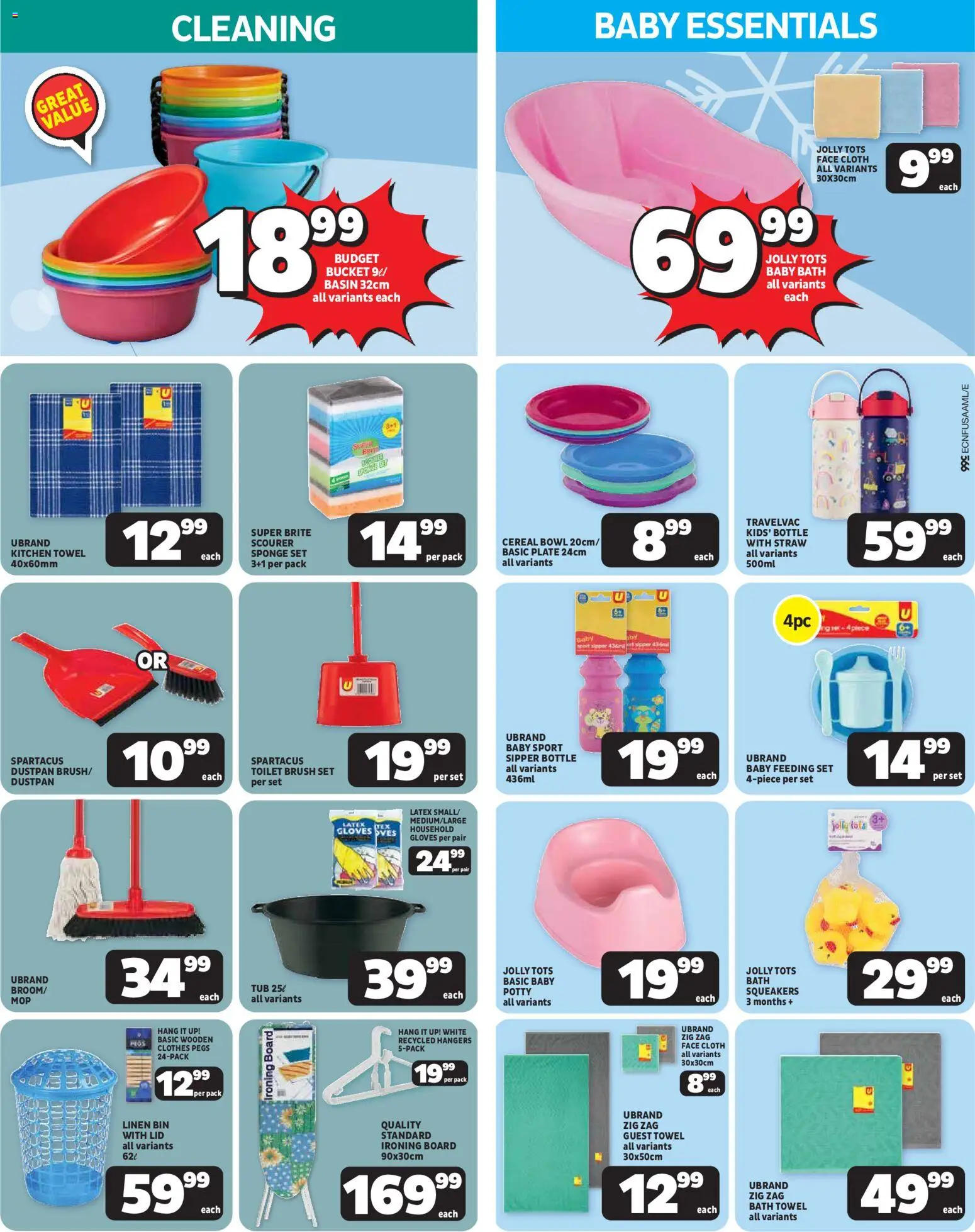 New Usave catalogue – valid from 25.05.2026 | Page: 3 | Products: Gloves, Bowl, Ironing board, Towel