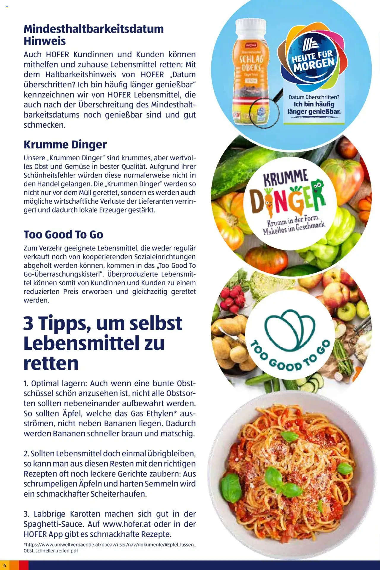 Hofer Heute für Morgen-Magazin gültig ab 02.10.2024 | Seite: 6 | Produkte: Gemüse, Obst, Bananen