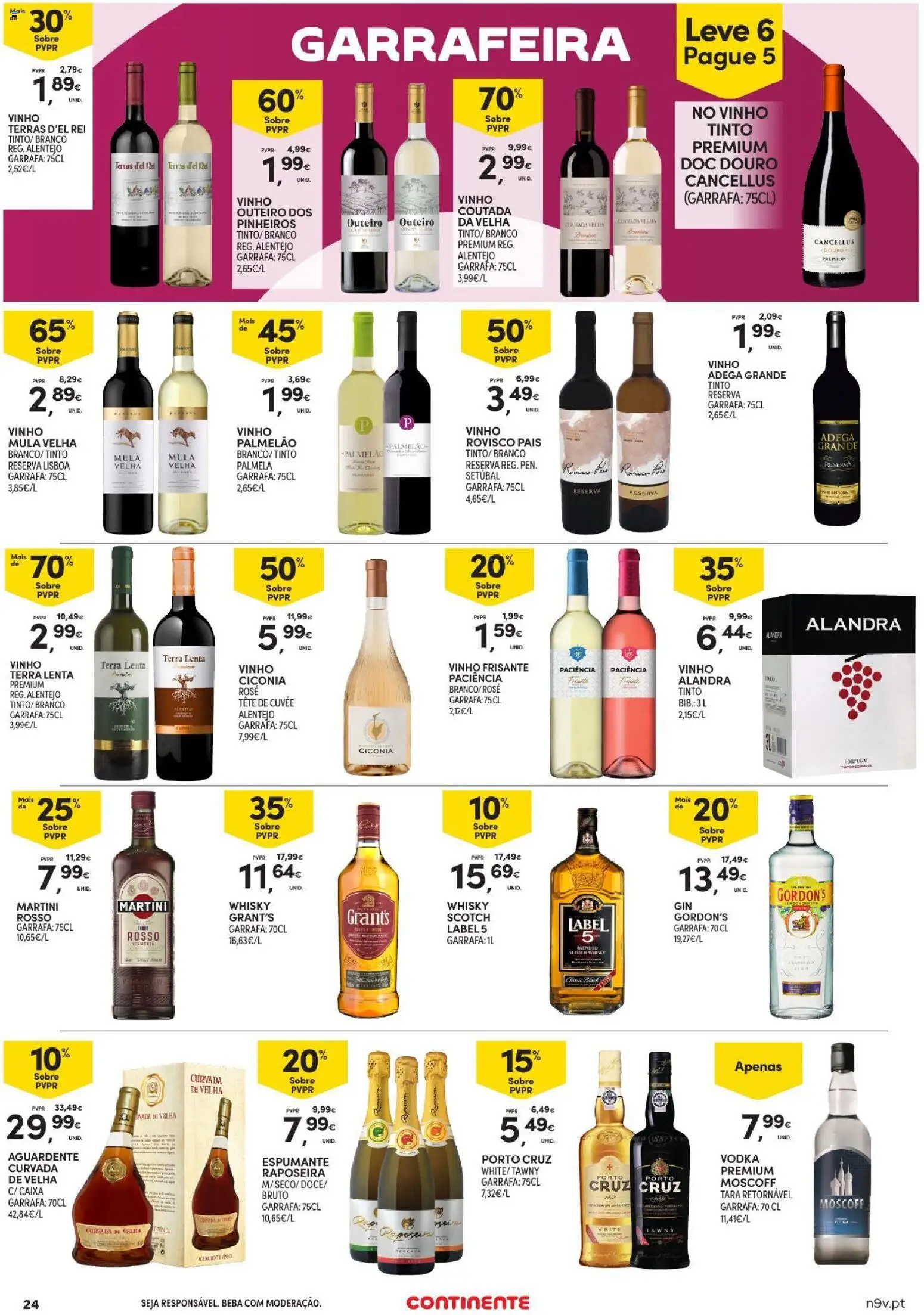 Continente folheto Açores │ válido de 15/10/2026 | Página: 24 | Produtos: Whisky Grant's, Caixa, Vinho, Vodka
