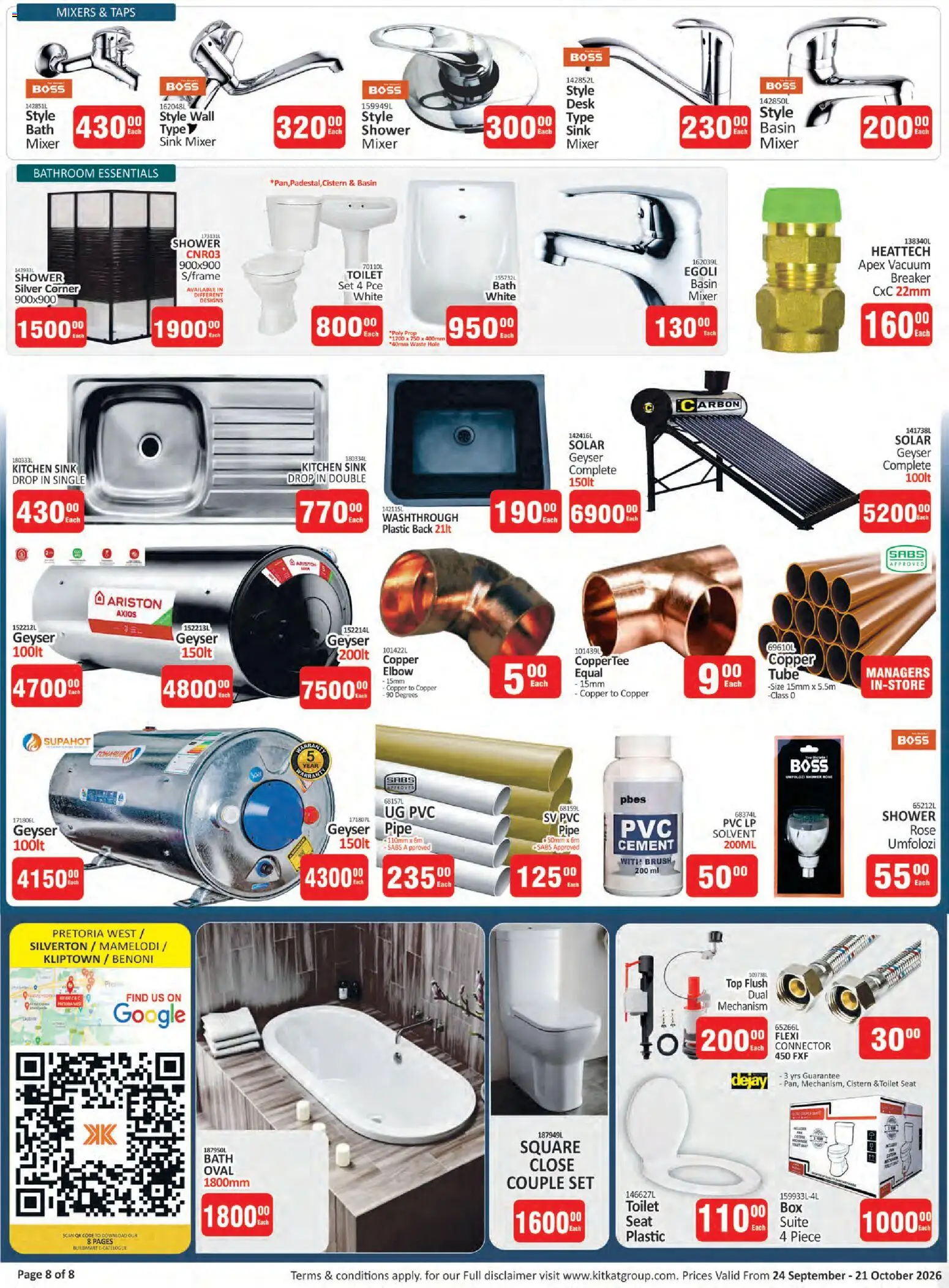 New KIT KAT Cash & Carry catalogue – valid from 24/09/2026 | Page: 8 | Products: Connector, Mixer, Shower, Basin