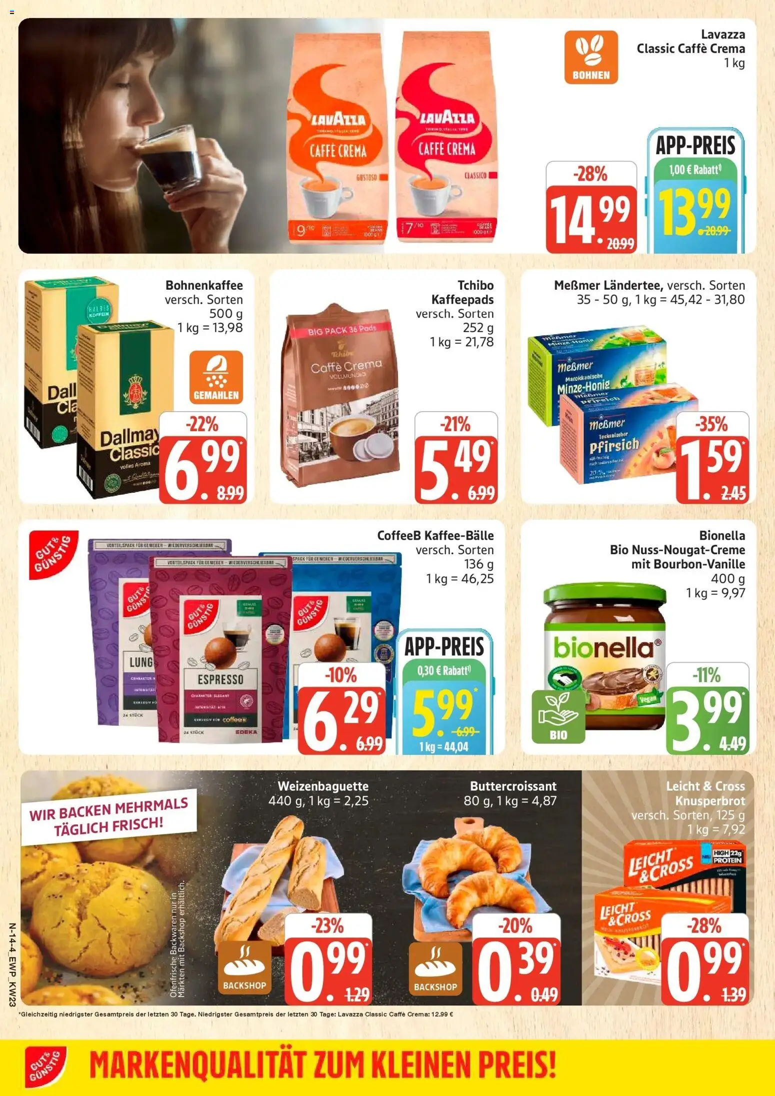 Edeka prospekt Rostock – gültig ab 01.06.2026 | Seite: 14 | Produkte: Messmer, Ofenfrische, Croissant, Dallmayr