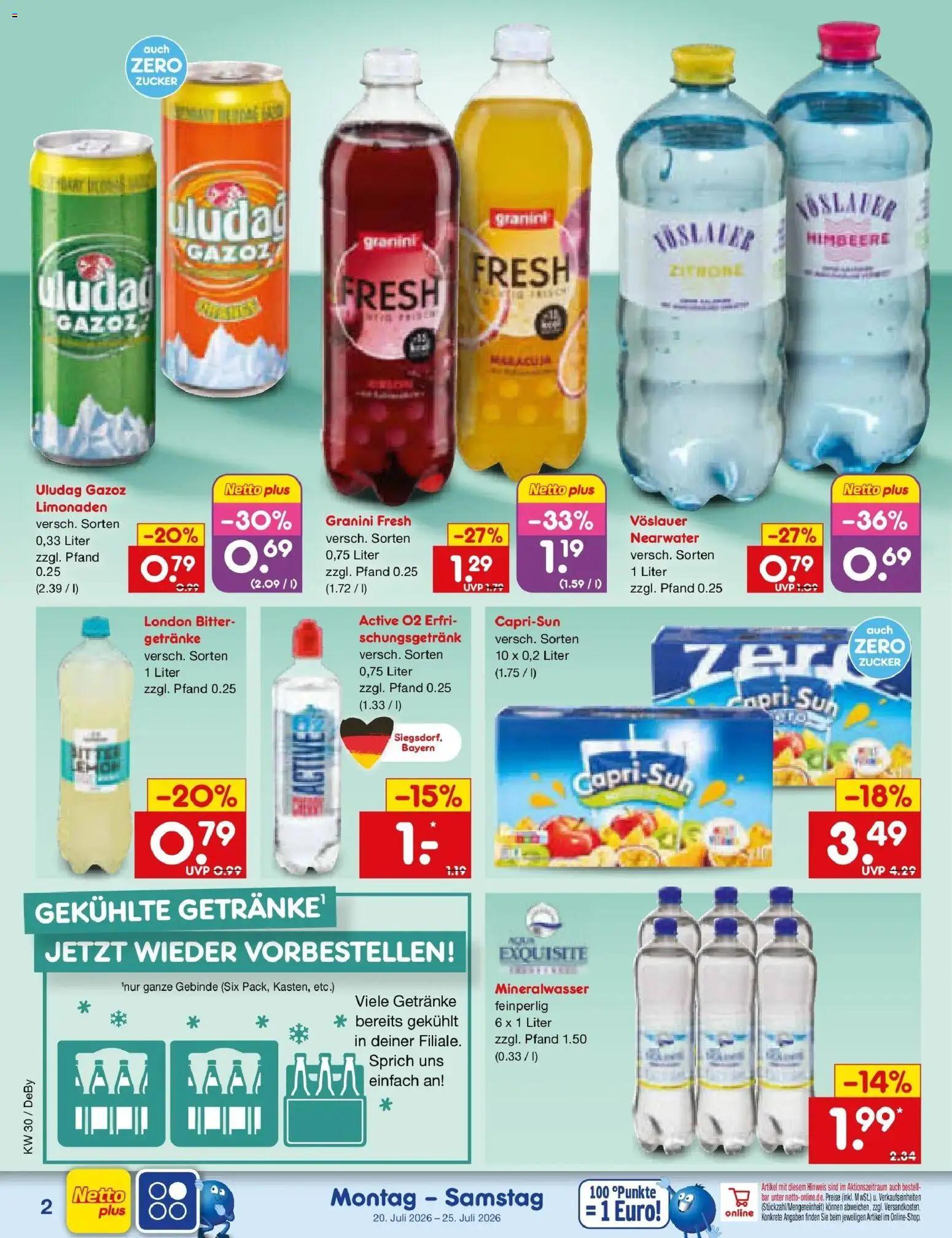 Netto Marken-Discount Prospekt Buttenwiesen – gültig ab 20.07.2026 | Seite: 56 | Produkte: Capri sun, Mineralwasser, Granini, Himbeere