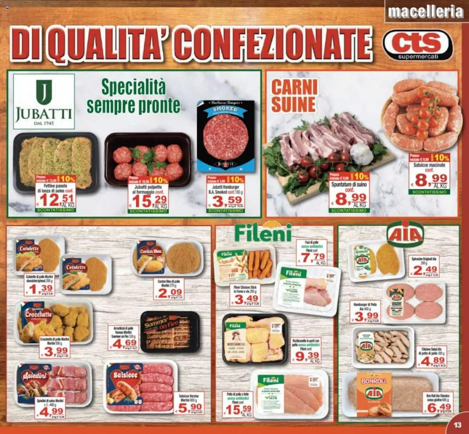 Volantino CTS del 29.05.2026 | Pagina: 13 | Prodotti: Suino, Formaggio, Polo, Spiedini