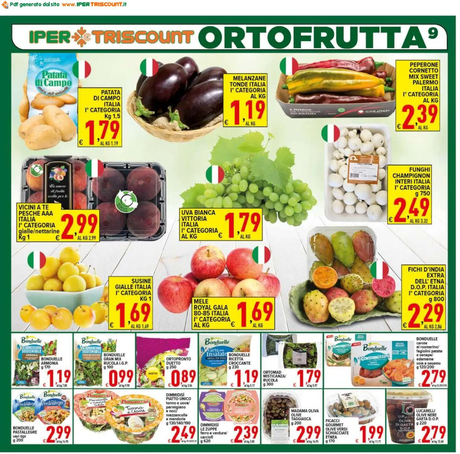Volantino Ipertriscount del 21/08/2026 | Pagina: 9 | Prodotti: Rucola, Olive, Uva, Melanzane
