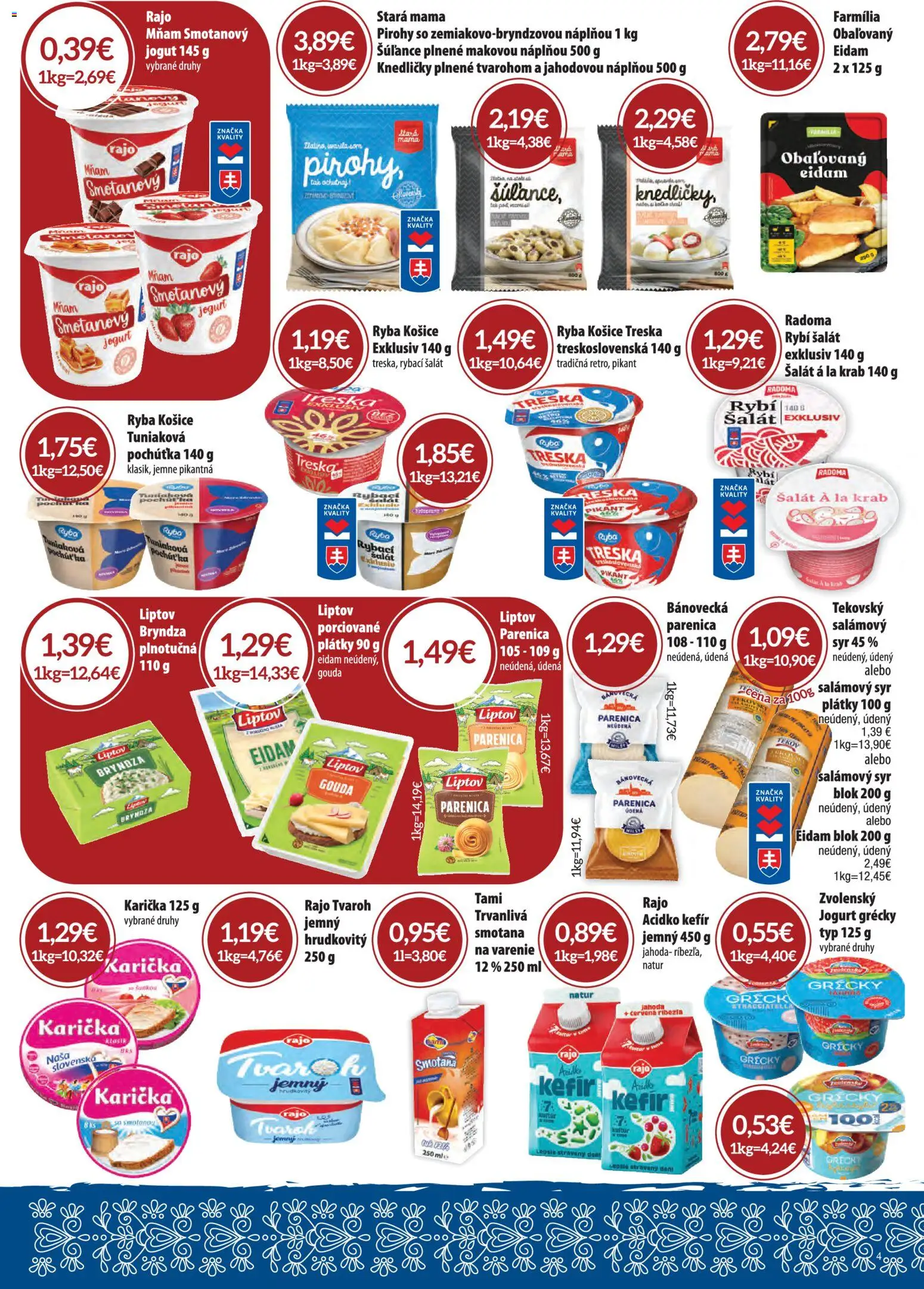 Nové CBA Verex akcie – leták je platný od 03.09.2026 | Strana: 4 | Produkty: Jogurt, Bryndza, Acidko, Treska