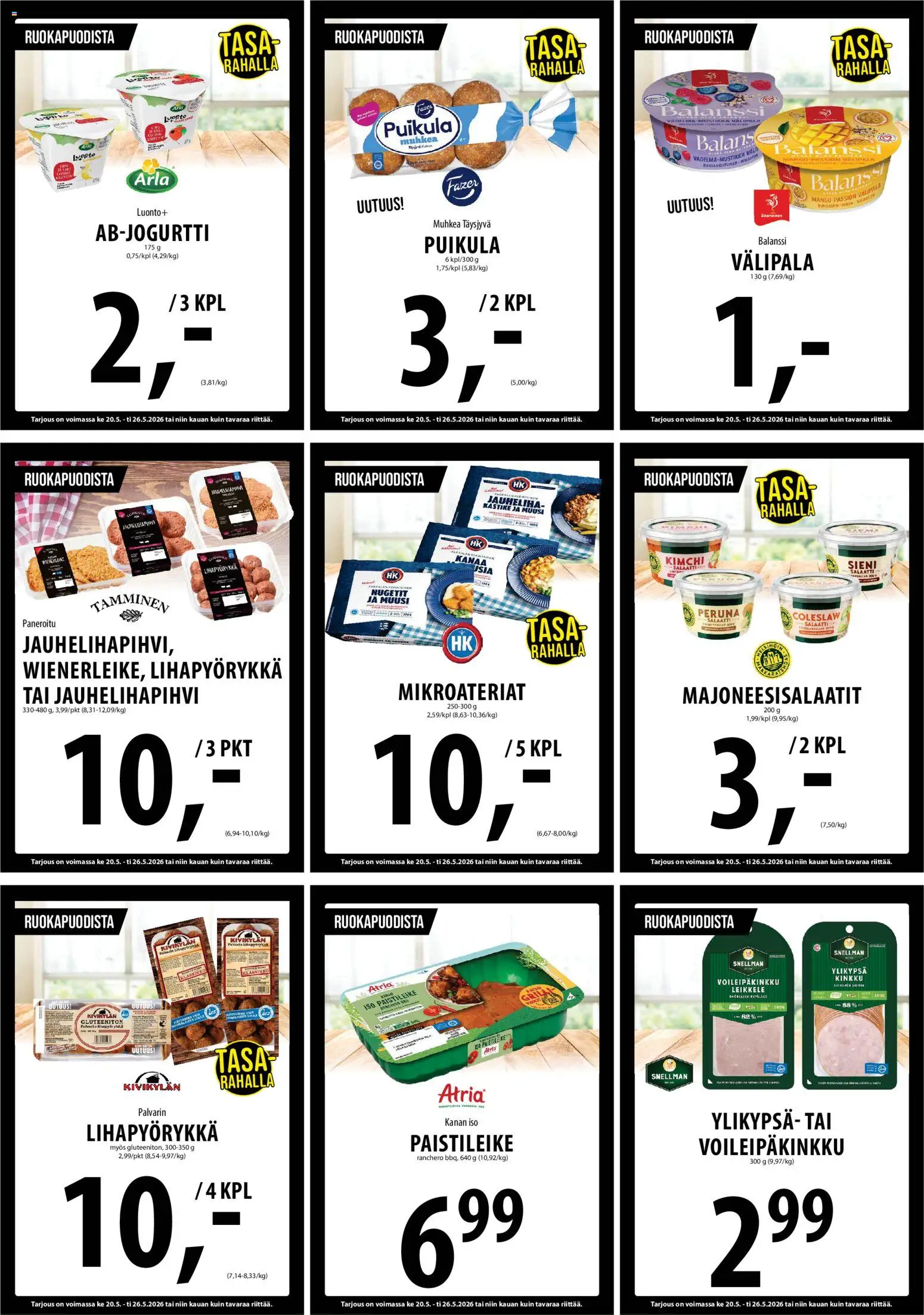 Tuuri tarjoukset – voimassa 20.05.2026 alkaen | Sivu: 10 | Tuotteet: Sieni, Nugetit, Peruna, Kinkku