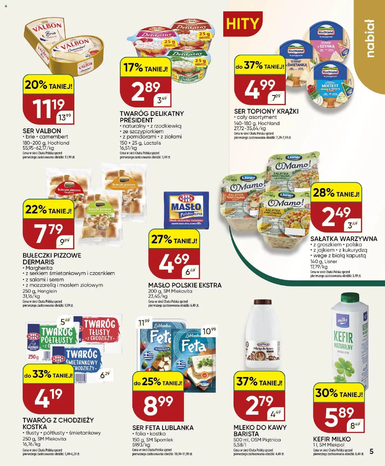 Chata Polska gazetka od 30.07.2026 | Strona: 5 | Produkty: Kefir, Kukurydza, Ser, Twaróg