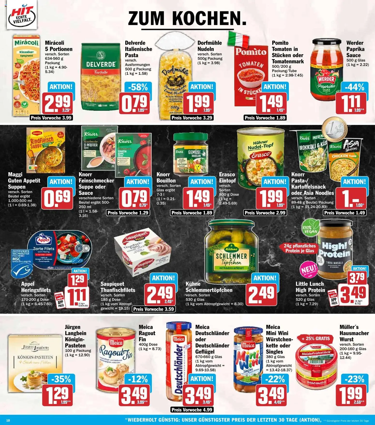HIT Prospekt – gültig ab 28.09.2026 | Seite: 10 | Produkte: Spaghetti, Tomaten, Pfeffer, Rindfleisch