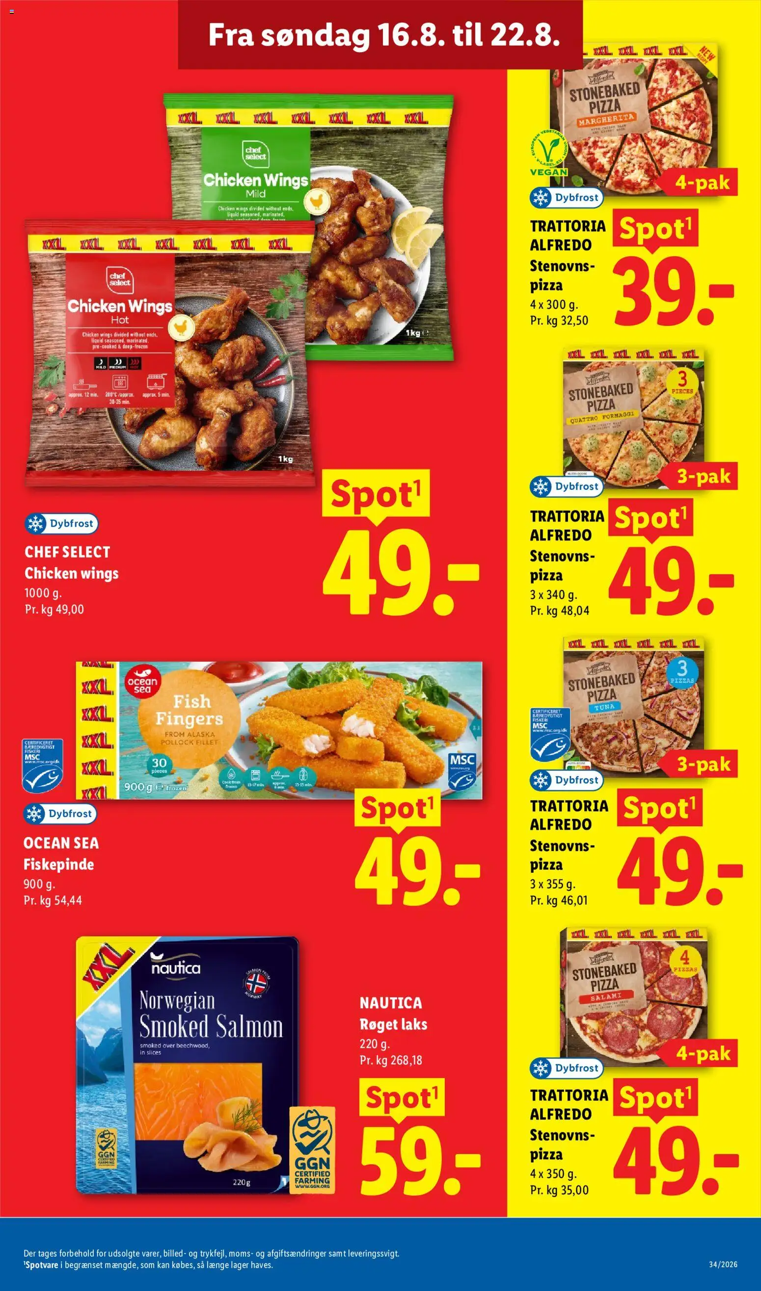 Lidl tilbudsavis – gyldig fra 16/08/2026 | Side: 16 | Produkter: Salami, Pizza, Søm, Laks