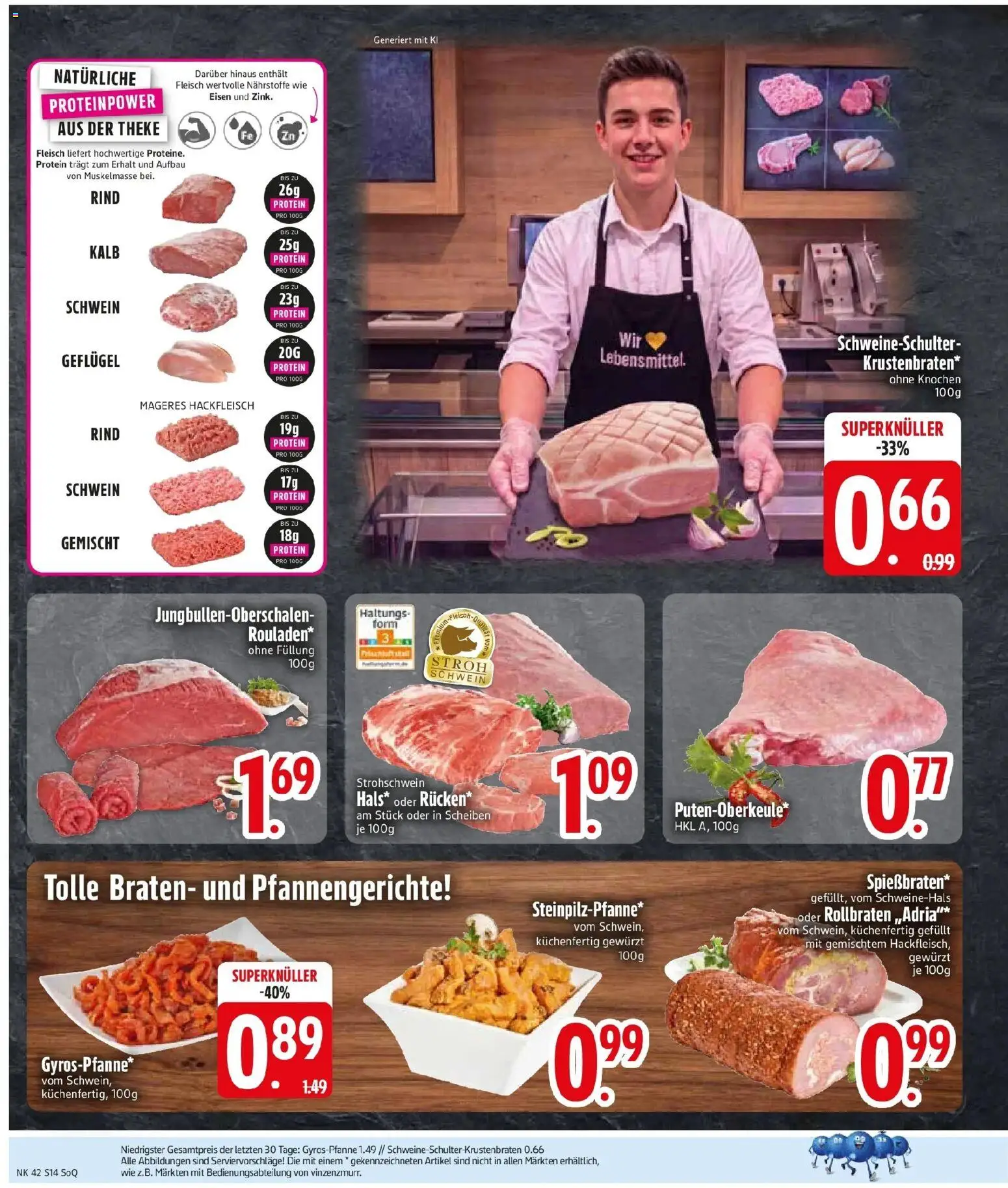 Edeka Prospekt Chieming (ab 12.10.2026) » Angebote Online | Seite: 16 | Produkte: Theke, Krustenbraten, Schulter, Hackfleisch