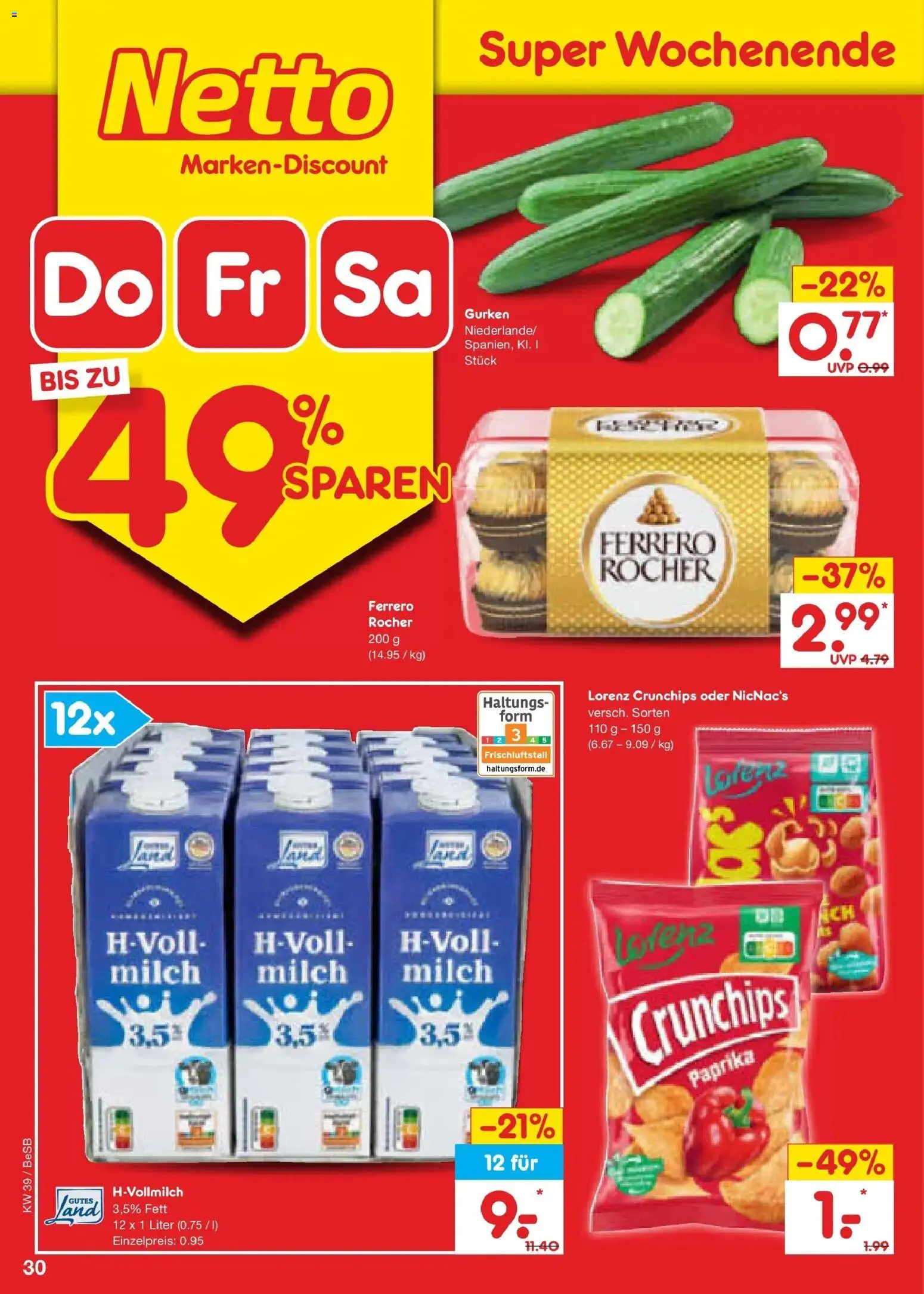 Netto Marken-Discount Prospekt Berlin-Prenzlauer Berg – gültig ab 21.09.2026 | Seite: 44 | Produkte: Milch, Paprika, Lorenz crunchips, Gurken