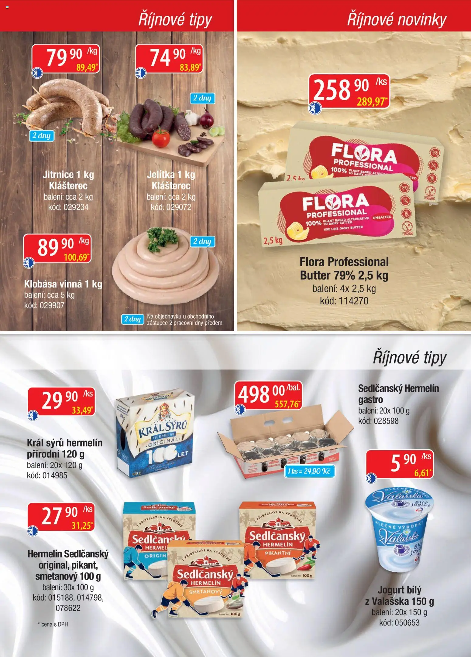 Astur & Qanto leták - Velkoobchod fresh 10/2026 od 01.10.2026 | Strana: 3 | Produkty: Sedlčanský Hermelín, Jogurt, Klobása, Flora