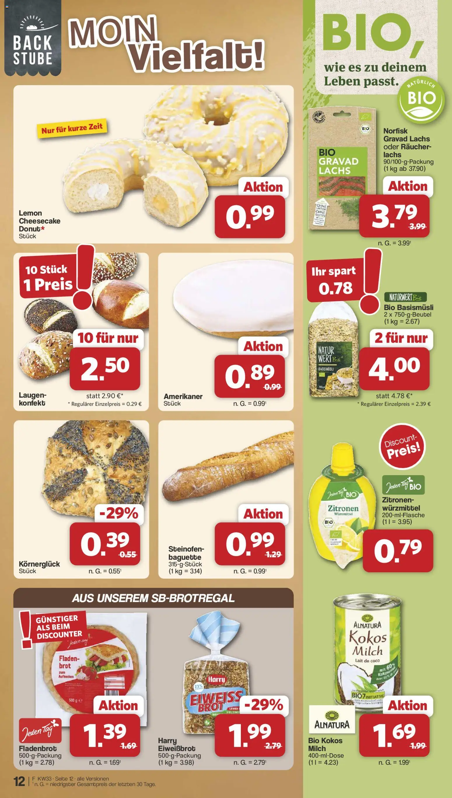 Famila Nordwest Prospekt – gültig ab 10.08.2026 | Seite: 14 | Produkte: Baguette, Lachs, Brot, Zitronen