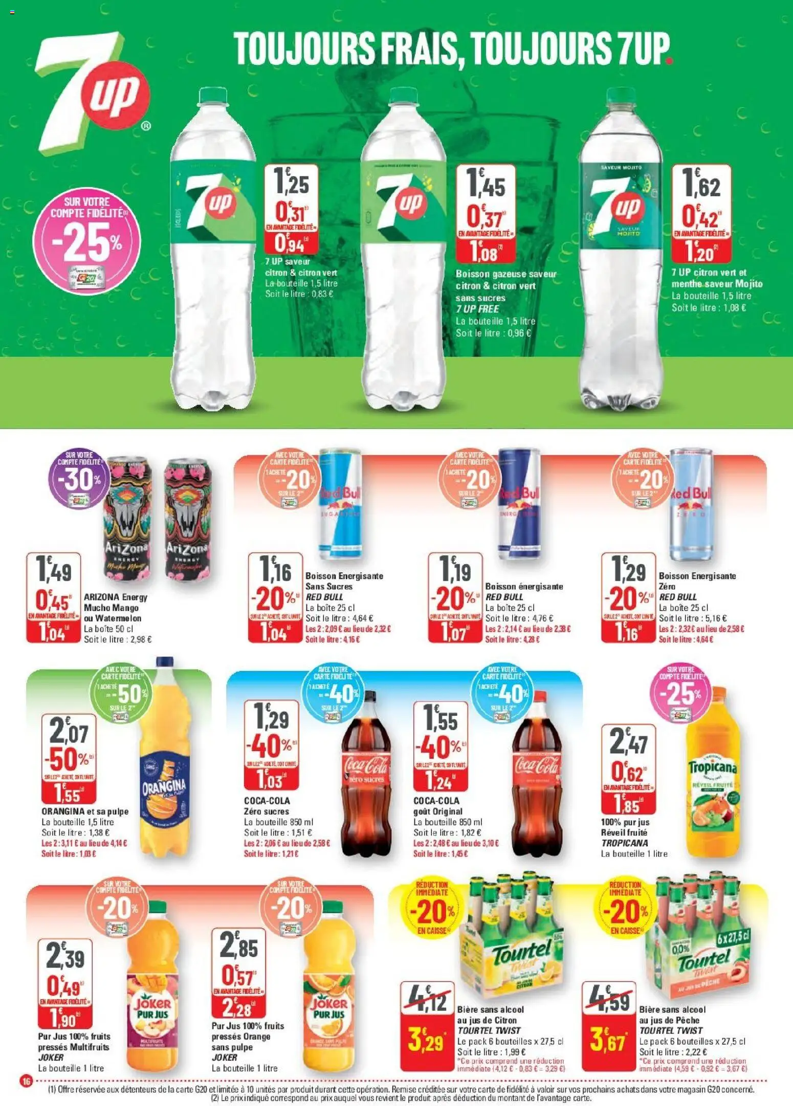 {H1} | Page: 16 | Produits: Orangina, Coca, Pêche, Jus