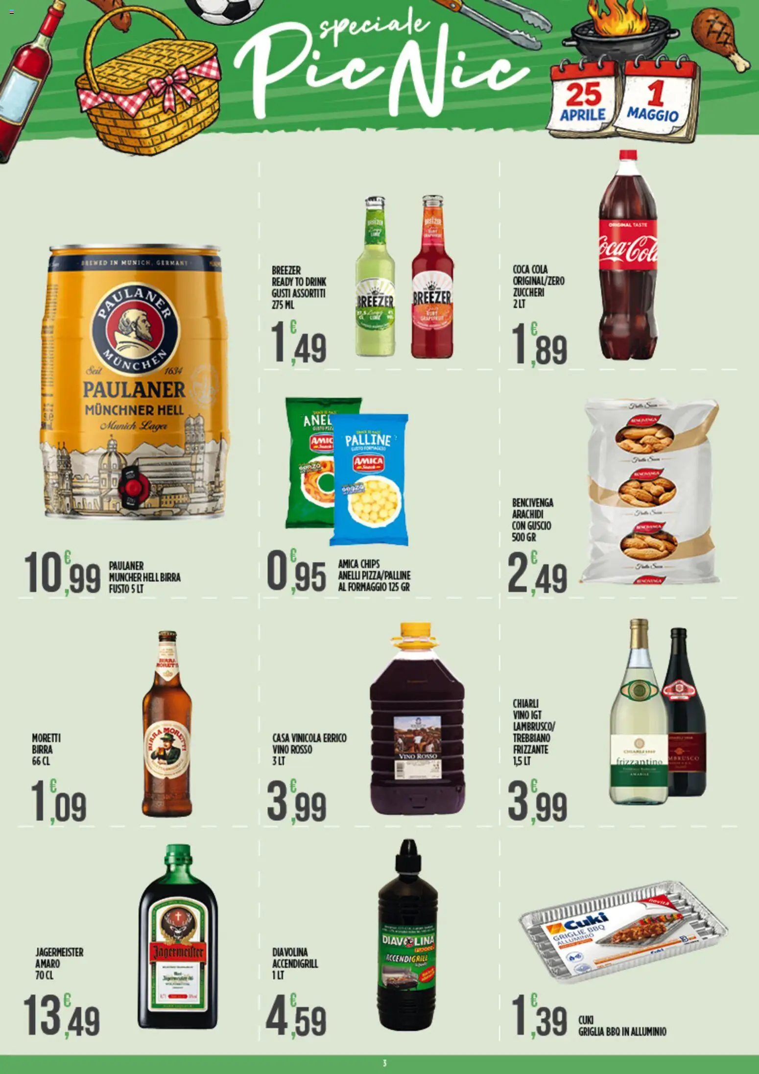 Volantino Euroesse del 20.04.2026 | Pagina: 3 | Prodotti: Formaggio, Arachidi, Griglia, Vino rosso
