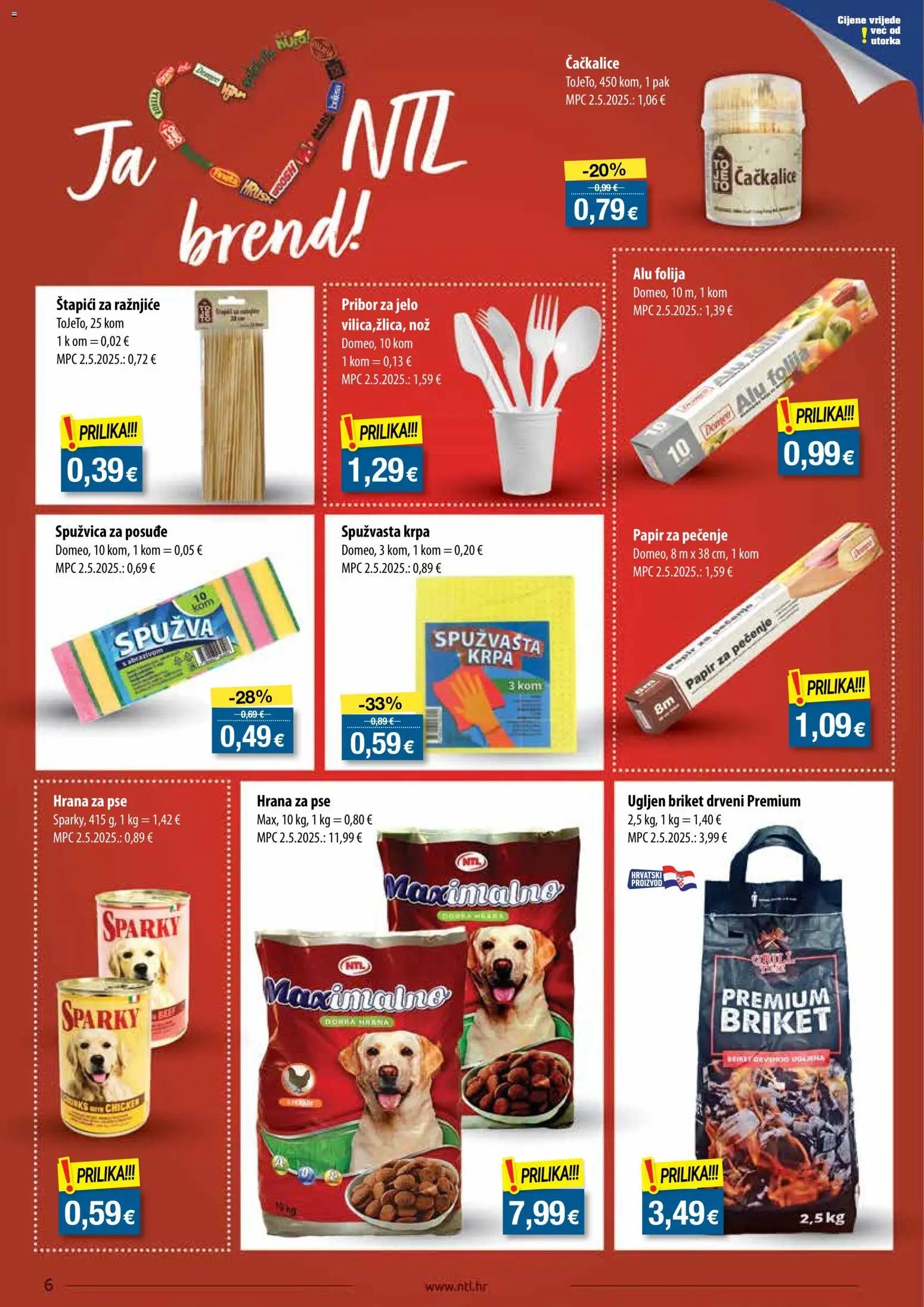 NTL katalog | vrijedi od 03.06.2026 | Stranica: 6 | Proizvodi: Krpa, Nož, Papir za pečenje, Pribor za jelo