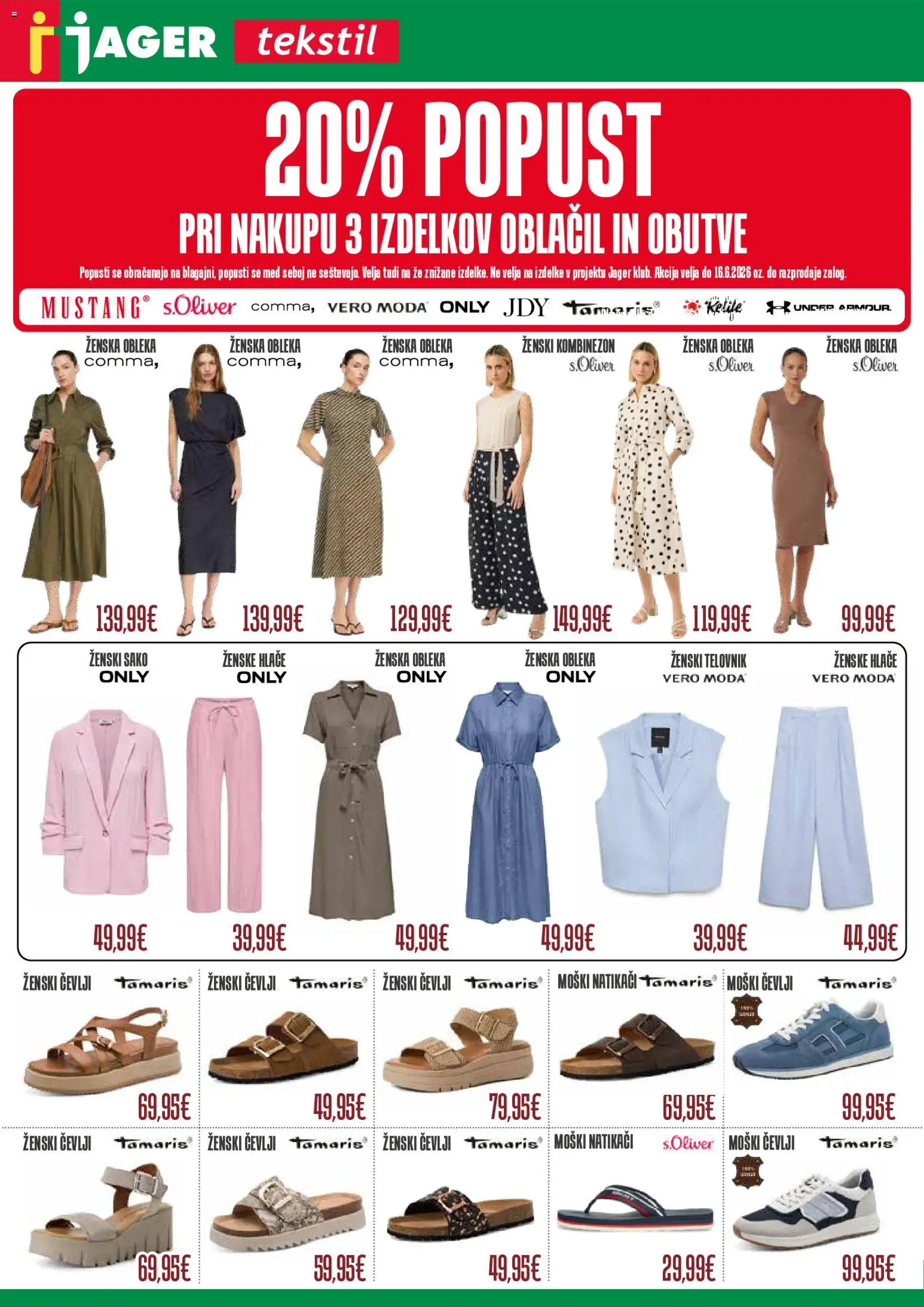 Novi Jager katalog ponudbe – veljaven od 10.06.2026 | Stran: 1 | Izdelki: Hlace, Obleka, Cevlji, Natikaci