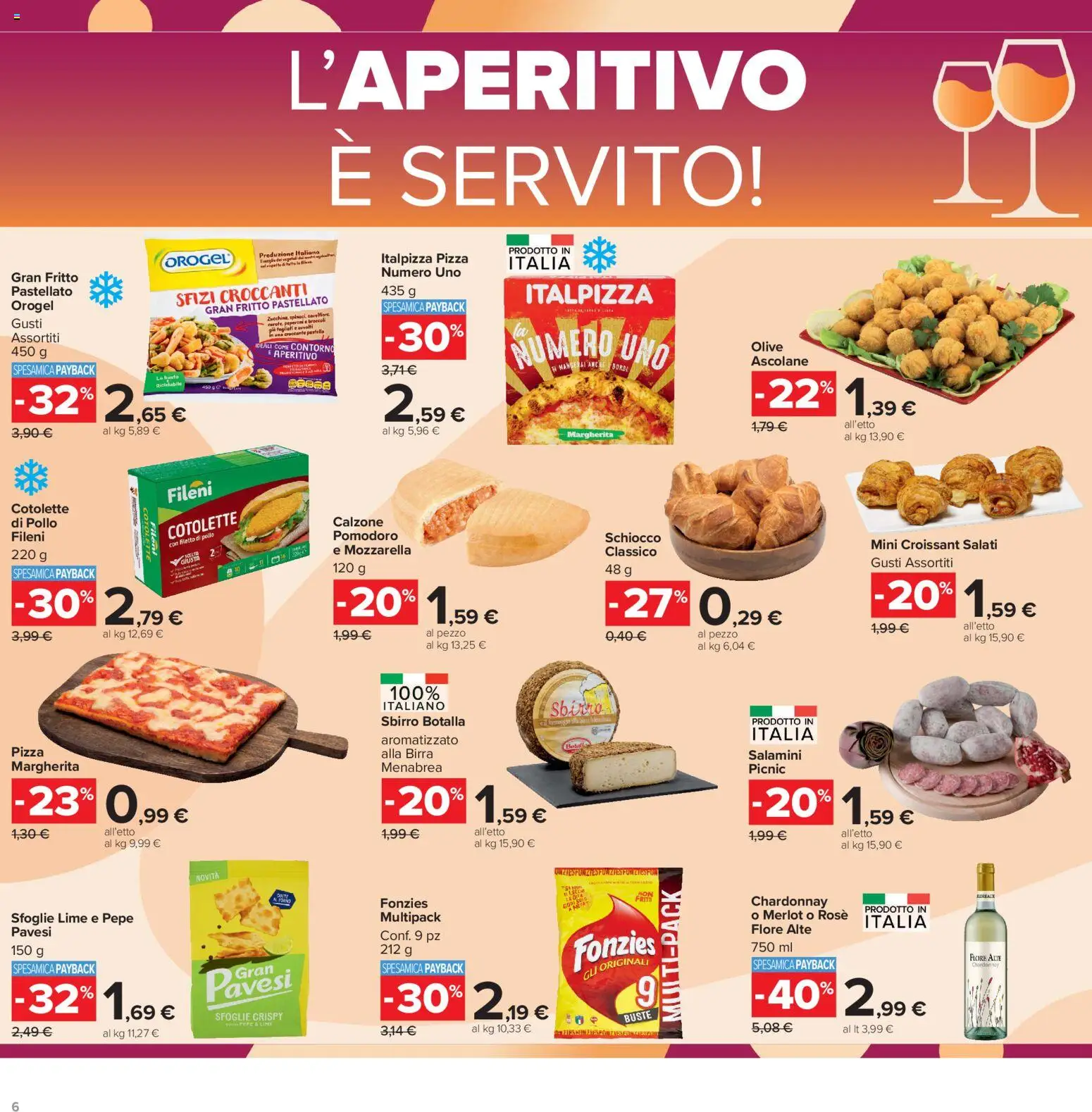 Volantino Carrefour del 16.06.2026 | Pagina: 6 | Prodotti: Olive, Lime, Croissant, Aperitivo