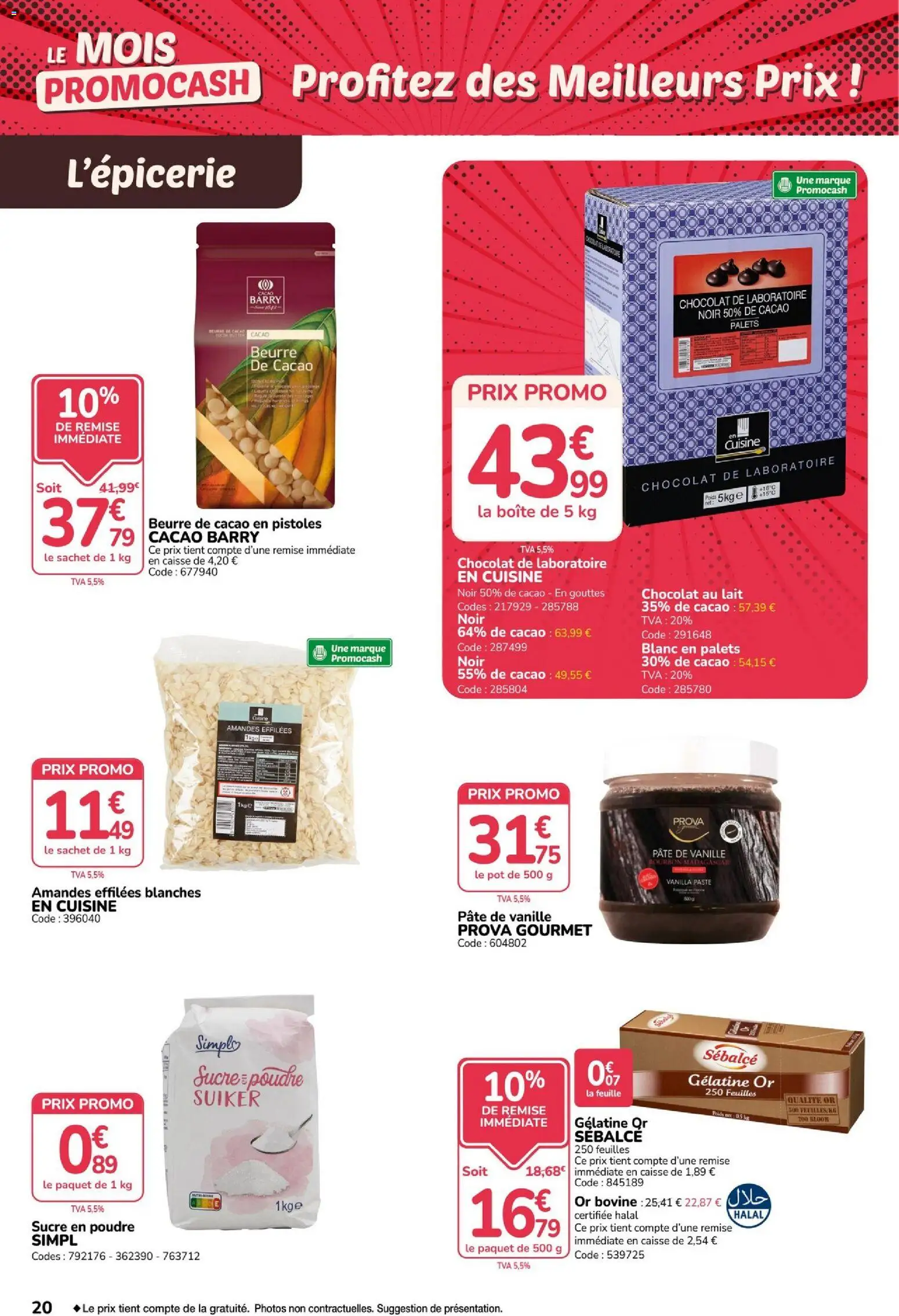 {H1} | Page: 20 | Produits: Cacao, Vanille, Beurre de cacao, Bourbon