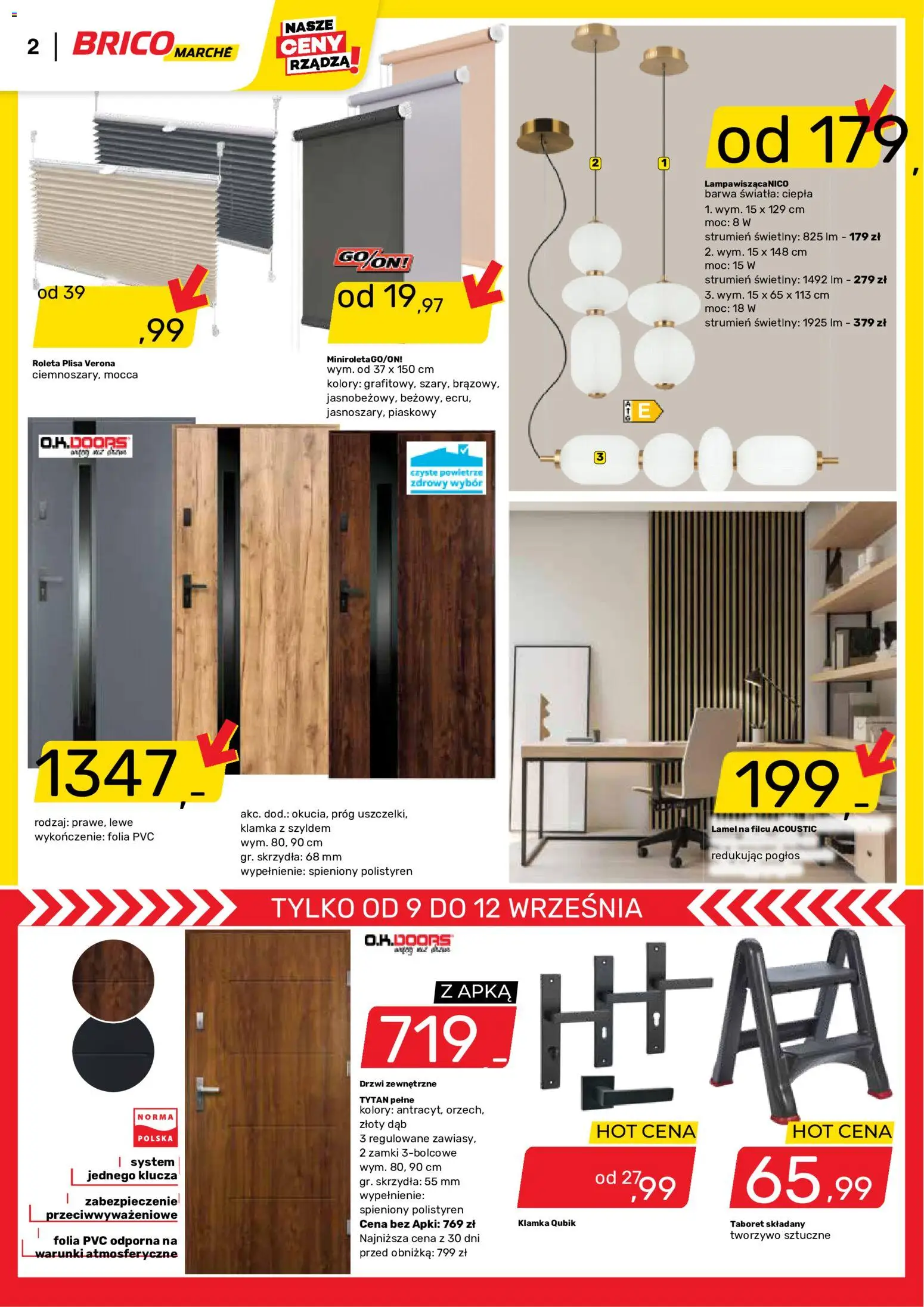 Brico Marché gazetka od 09.09.2026 | Strona: 2 | Produkty: Folia, Drzwi