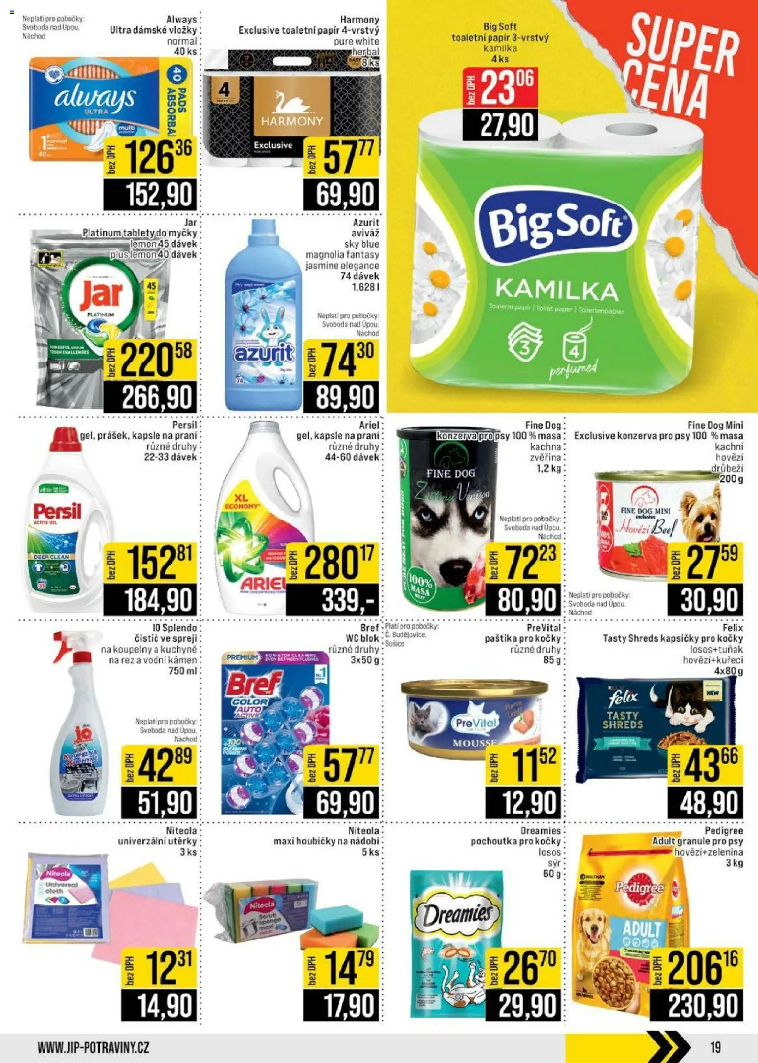 Jip leták - Cash & Carry od 10.06.2026 | Strana: 19 | Produkty: Wc blok, Granule pro psy, Kachna, Kuchyně