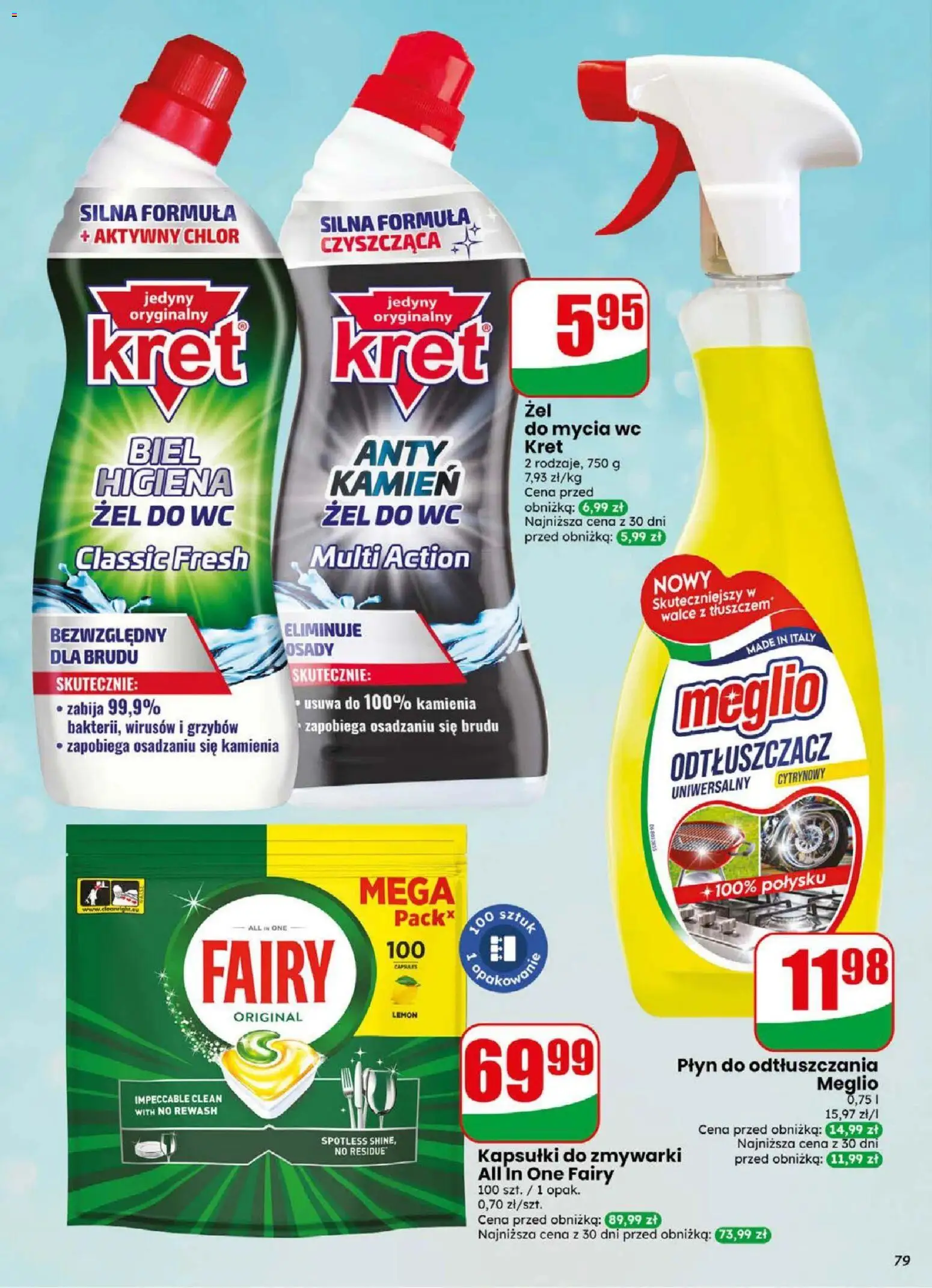 Dino gazetka od 02.09.2026 | Strona: 79 | Produkty: Meglio, Kapsułki, Żel do WC, Fairy