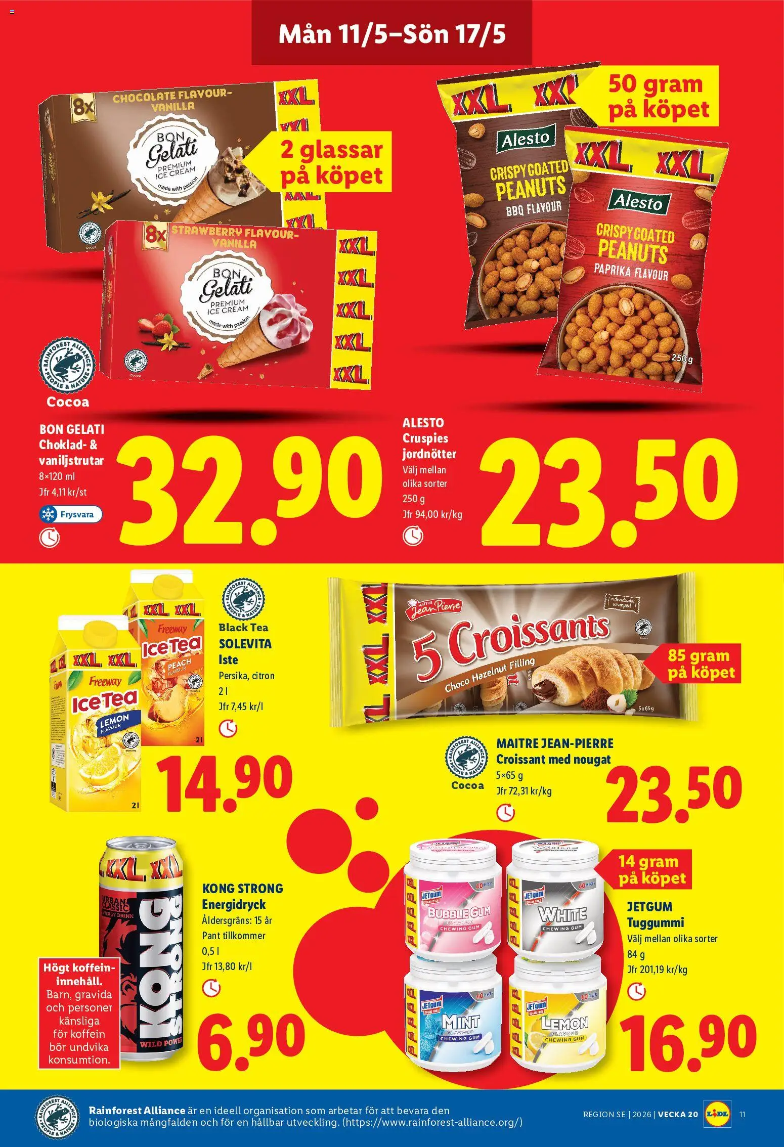 Lidl reklamblad aktuell från 11.05.2026 | Sida: 11 | Produkter: Jordnötter, Choklad, Energidryck, Citron