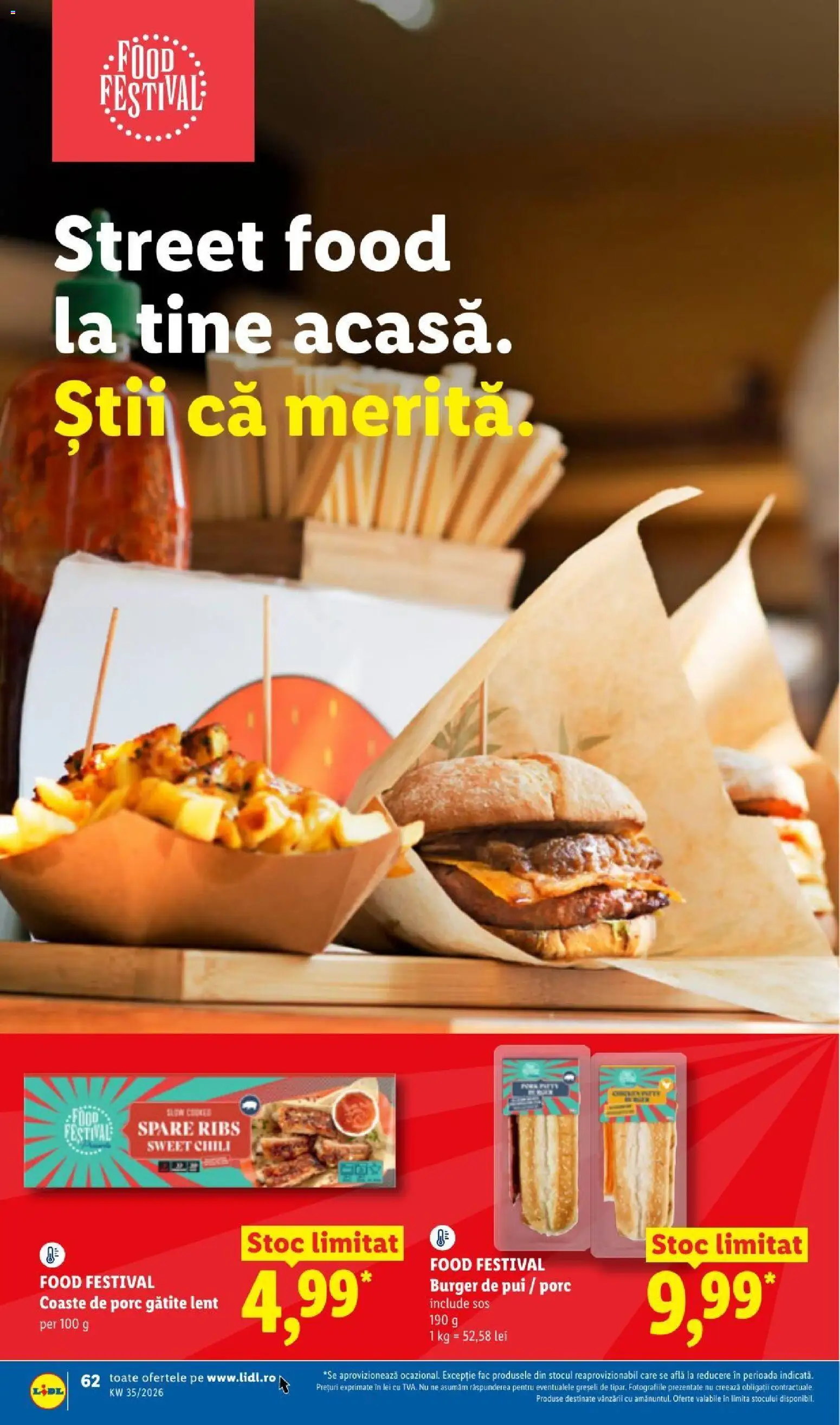 Noul catalog Lidl – valabil de la 24.08.2026 | Pagină: 62 | Produse: Pui, Burger, Sos