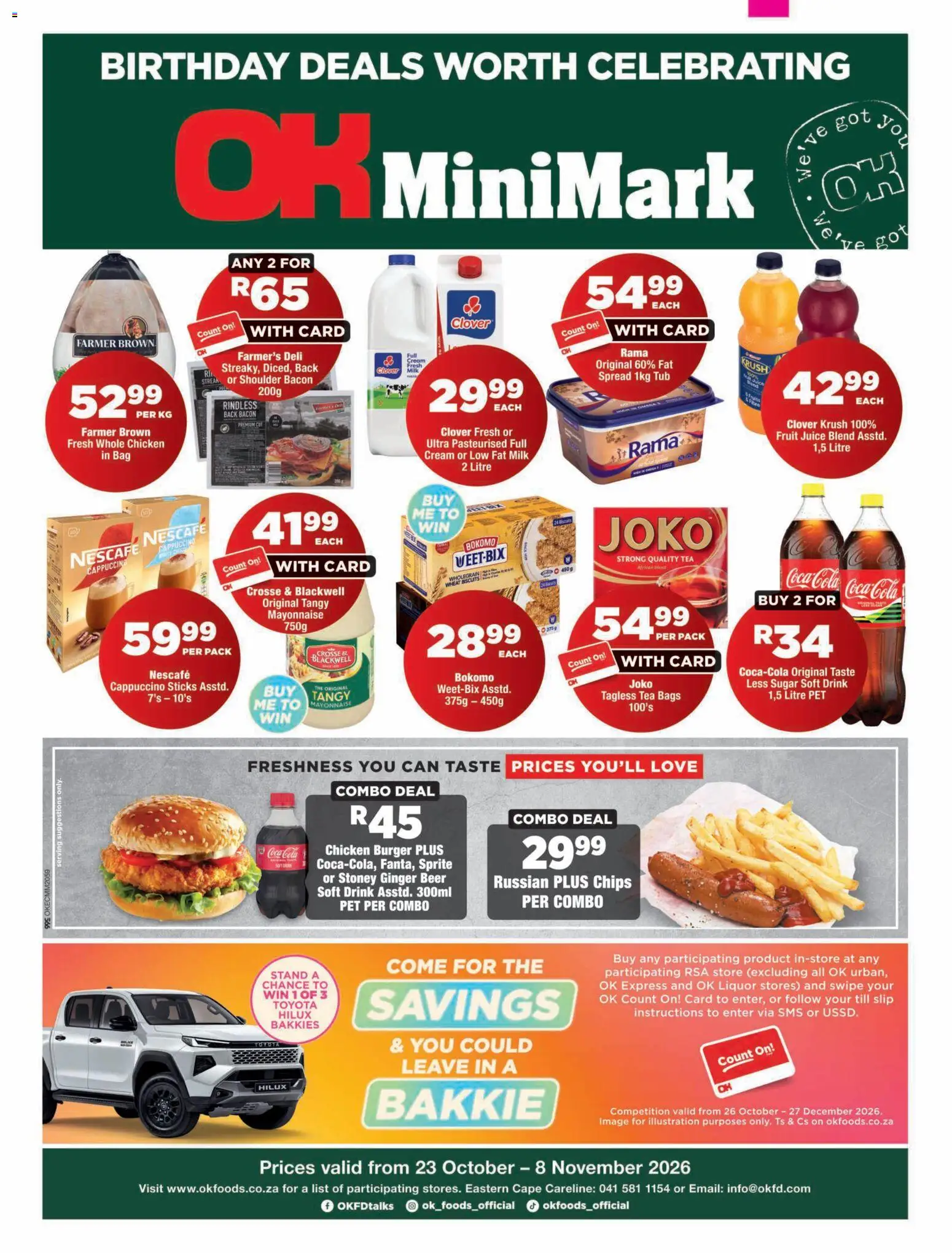 New OK Foods catalogue – valid from 23/10/2026 | Page: 1 | Products: Spread, Biscuits, Tea, Chips