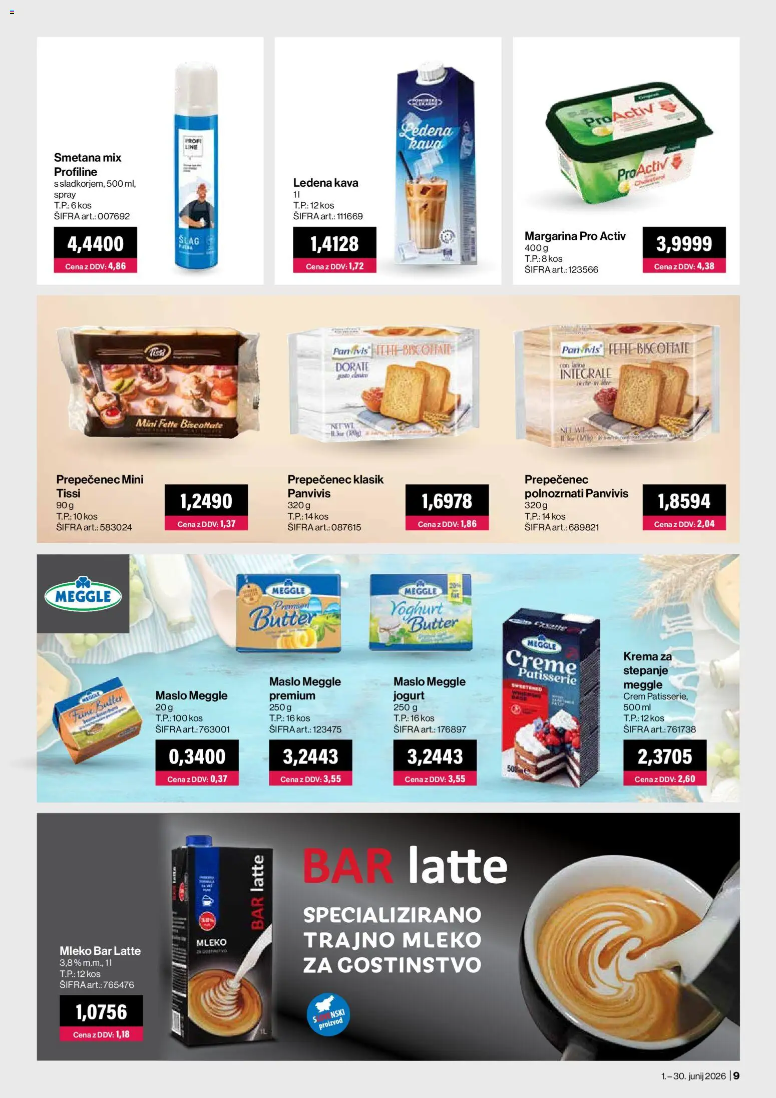 Novi Mercator katalog ponudbe – veljaven od 01.06.2026 | Stran: 9 | Izdelki: Kos, Maslo, Kava, Smetana