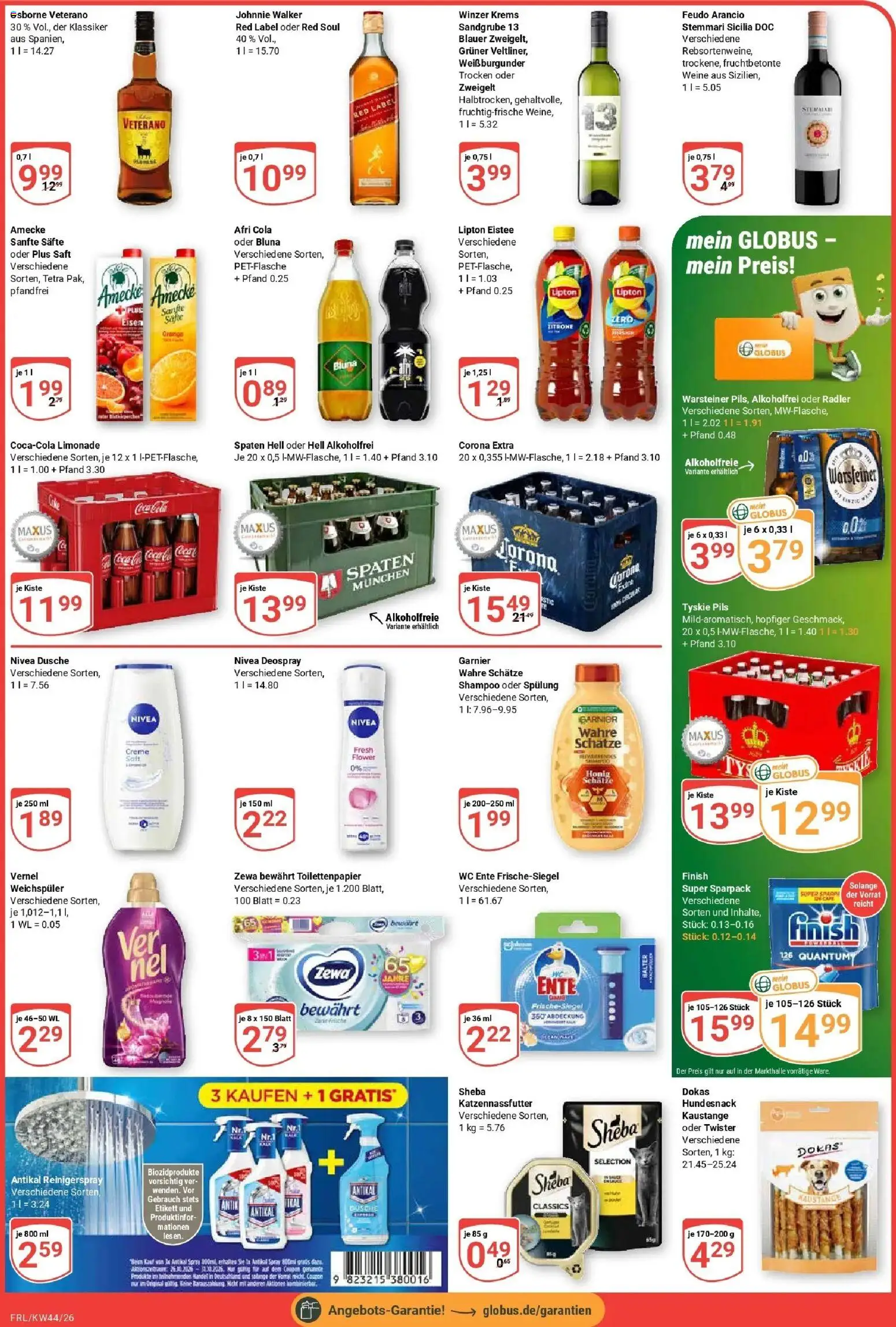 Globus Prospekt Freilassing (ab 26.10.2026) » Angebote online | Seite: 3 | Produkte: Pils, Spülung, Weichspüler, Johnnie walker