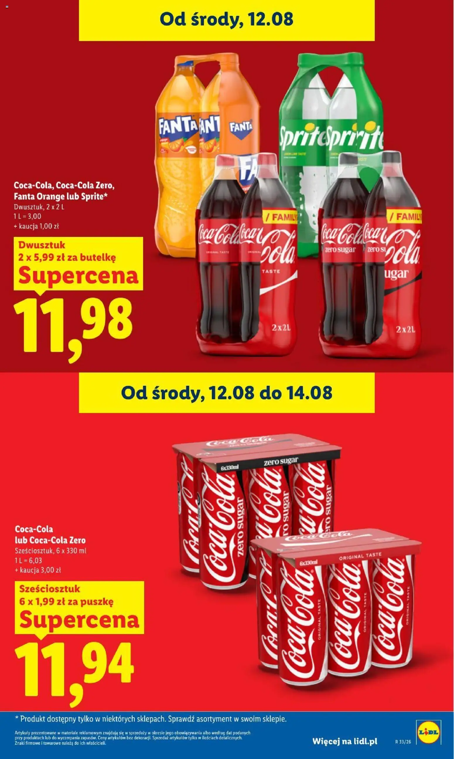 Lidl gazetka od 12.08.2026 | Strona: 23 | Produkty: Coca cola, Fanta