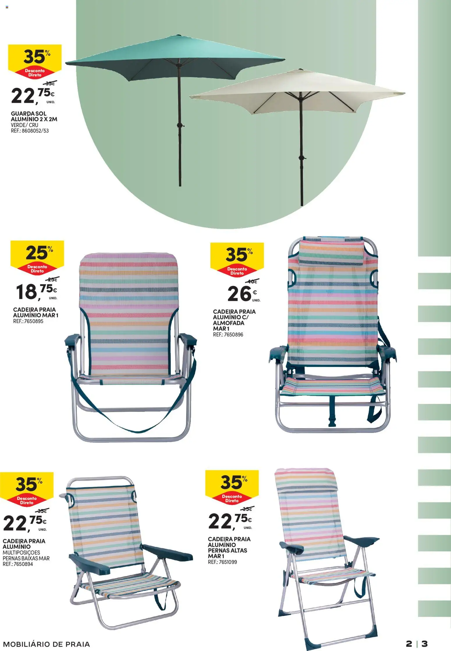 Continente - Açores Férias de Verão │ válido de 16.06.2026 | Página: 3 | Produtos: Guarda sol, Almofada, Cadeira