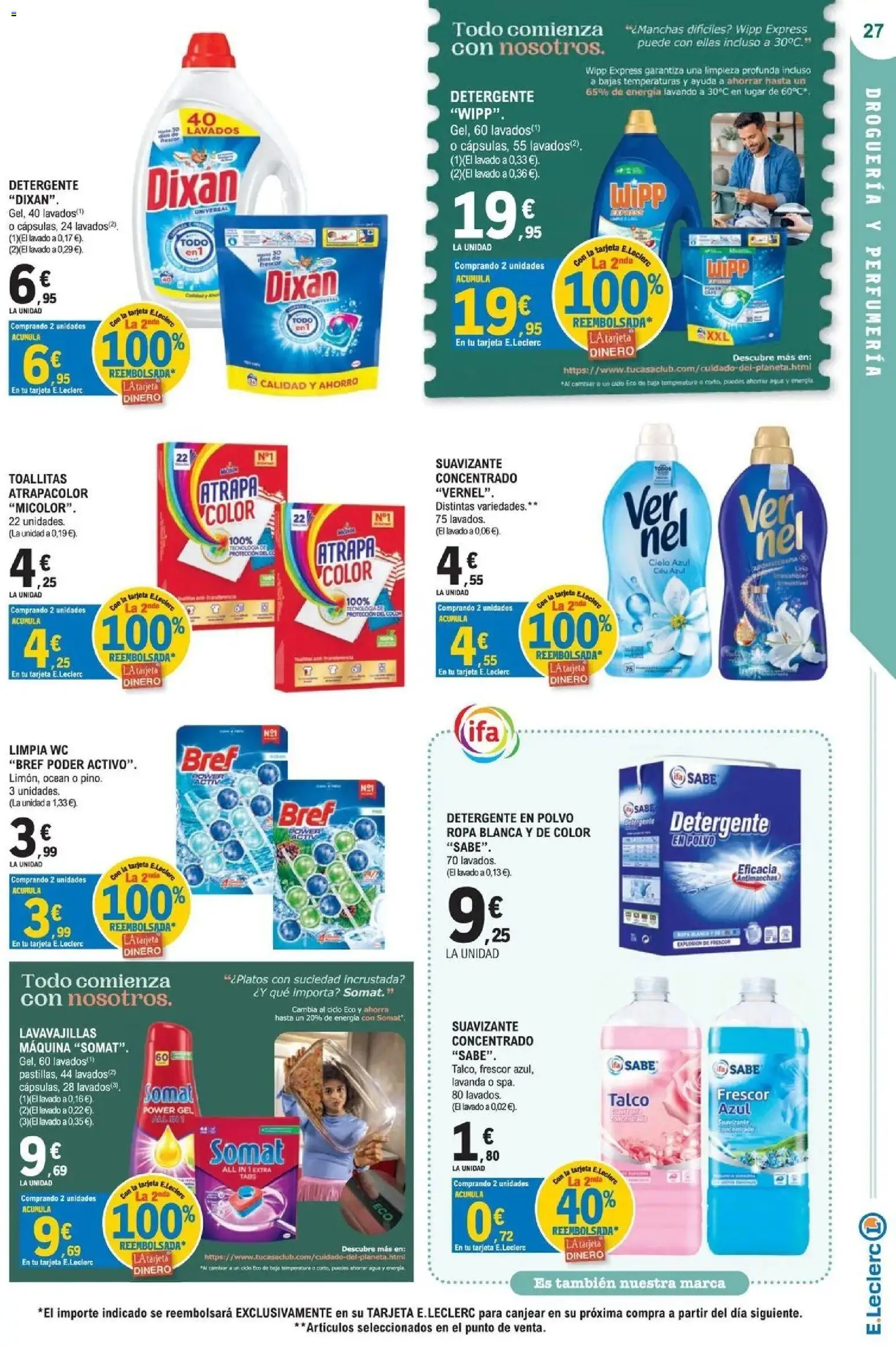 E.Leclerc Megames 2 07/10/2026 - 18/10/2026 | Página: 27 | Productos: Polvo, Detergente, Ropa, Suavizante