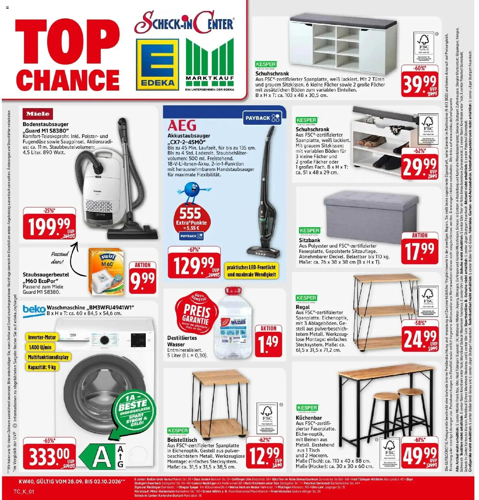Marktkauf Prospekt Heidenheim (ab 28.09.2026) » Angebote online | Seite: 31 | Produkte: Miele, Hocker, Regal, Wasser