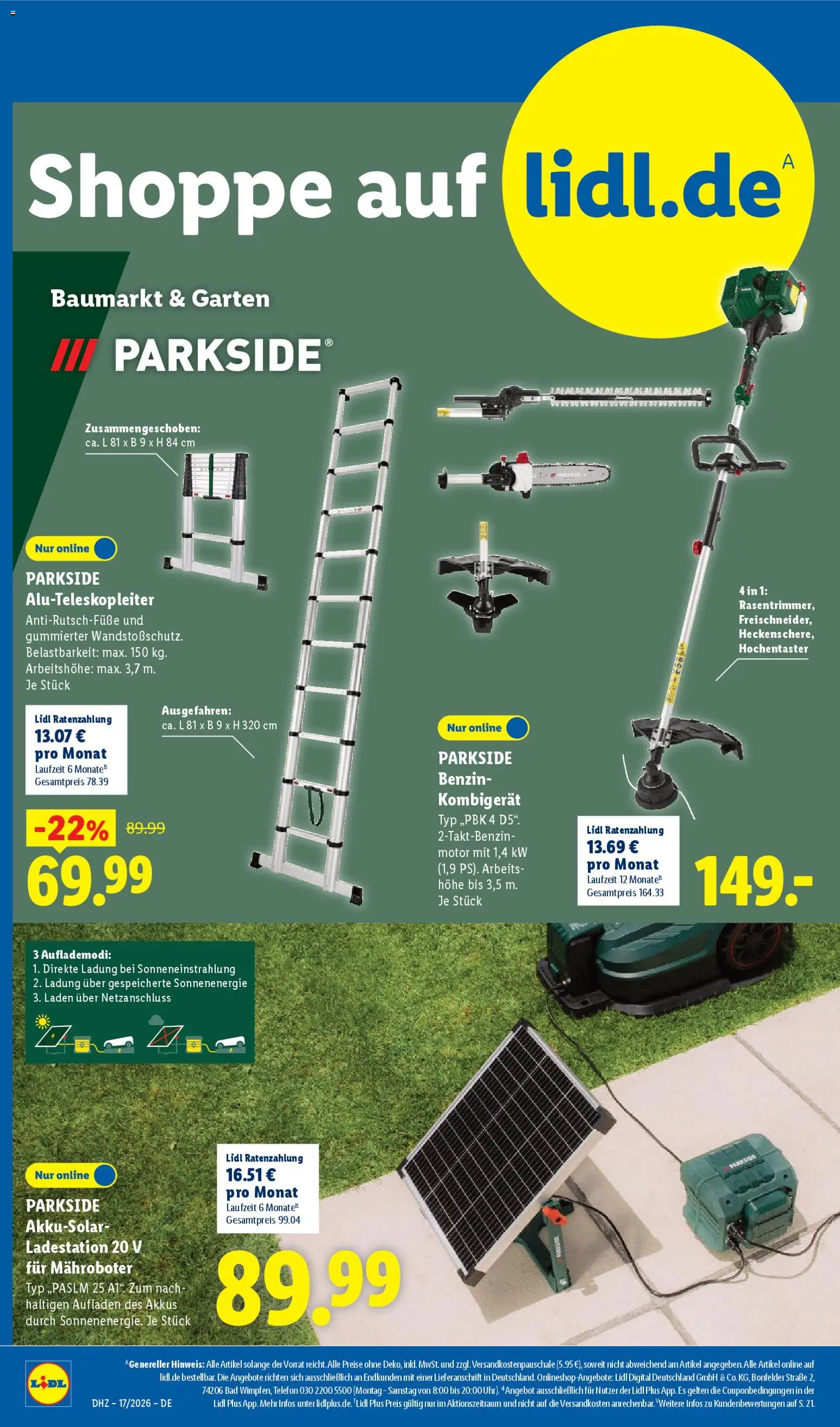 Lidl Německo leták od 20.04.2026 | Strana: 6 | Produkty: Parkside, Benzín, Telefon