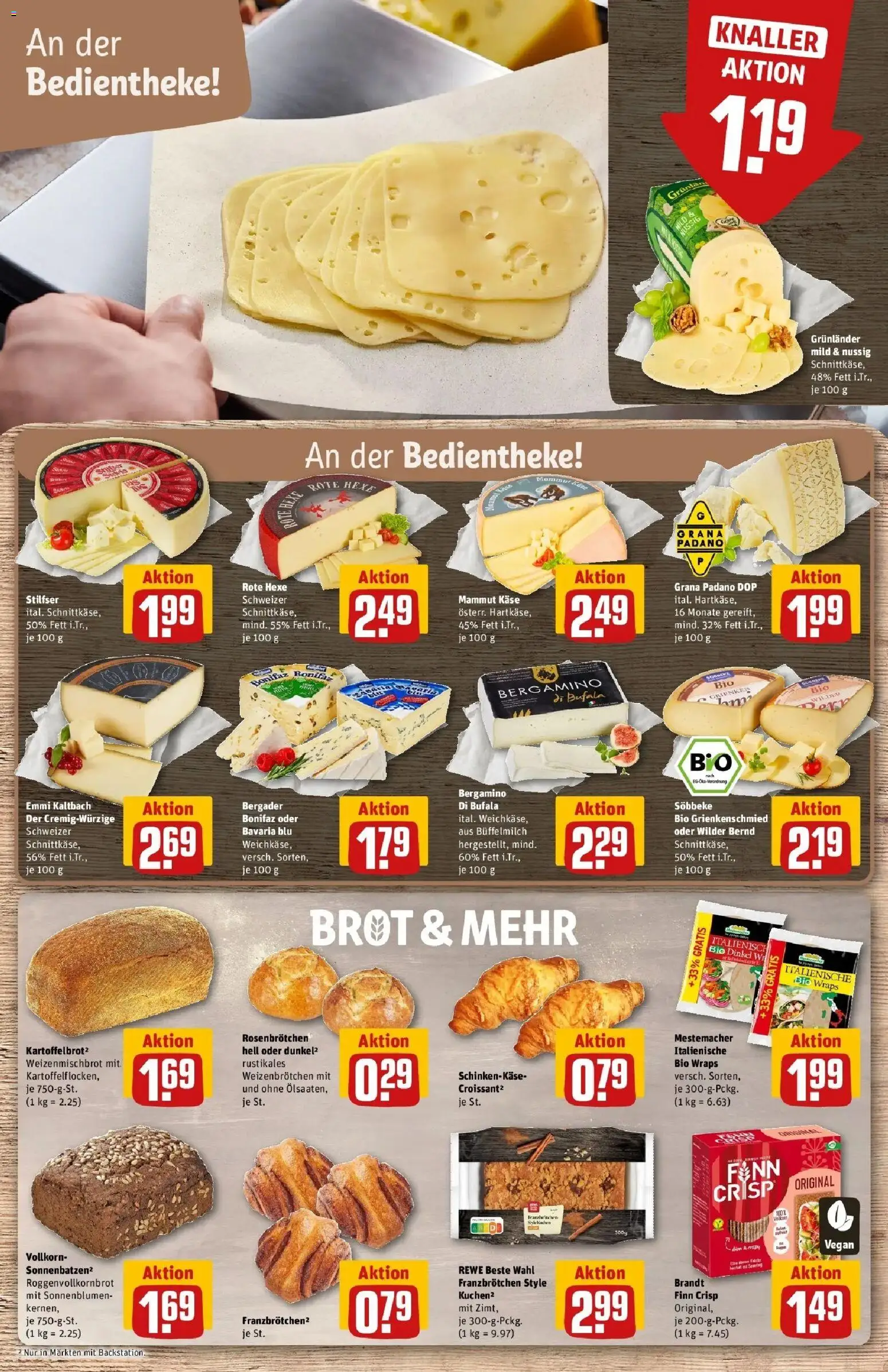 REWE Prospekt ab 24.08.2026 zum Blättern » Angebote | Seite: 11 | Produkte: Grana Padano, Käse, Grunlander, Kuchen