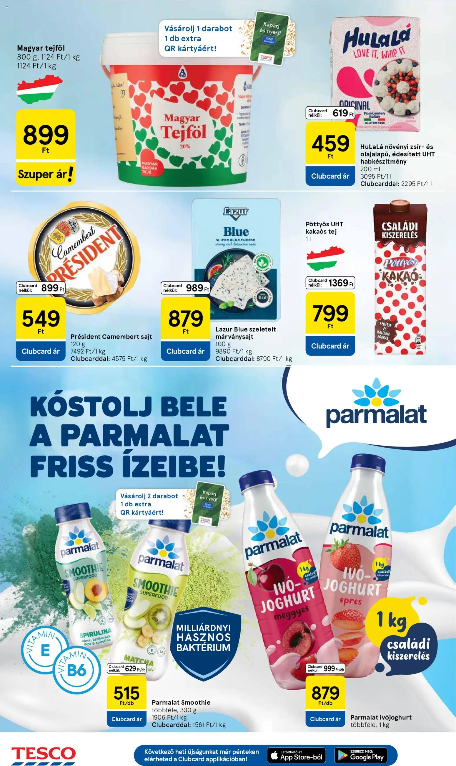 Tesco akciós ujság - amely érvényes a következő dátumtól: 04.06.2026 | Oldal: 18 | Termékek: Fehérje, Sajt, Tejföl, Kakaós tej