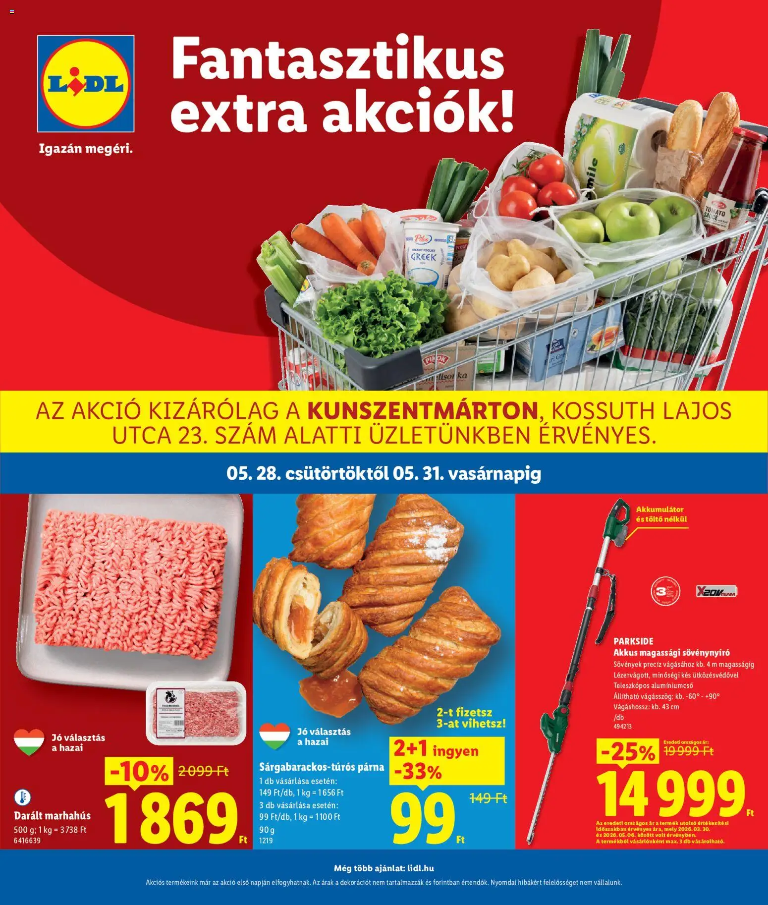 Lidl akciós ujság - amely érvényes a következő dátumtól: 28.05.2026 | Oldal: 1 | Termékek: Akkumulátor, Töltő, Marhahús, Kés