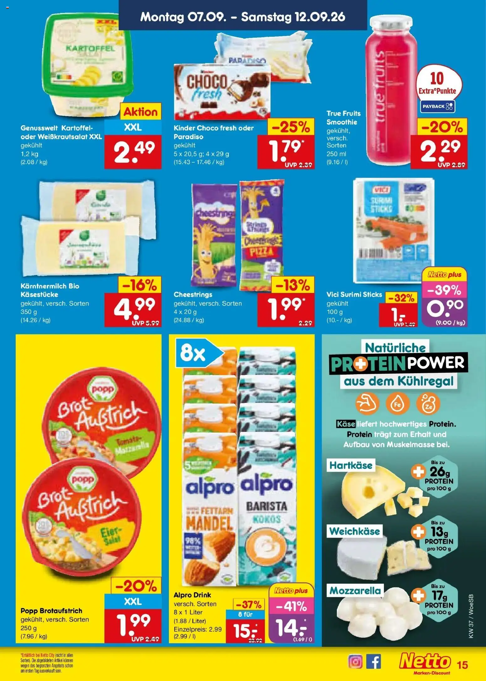 Netto Marken-Discount Prospekt Leonberg – gültig ab 07.09.2026 | Seite: 21 | Produkte: Mozzarella, Alpro, Brot, Pizza