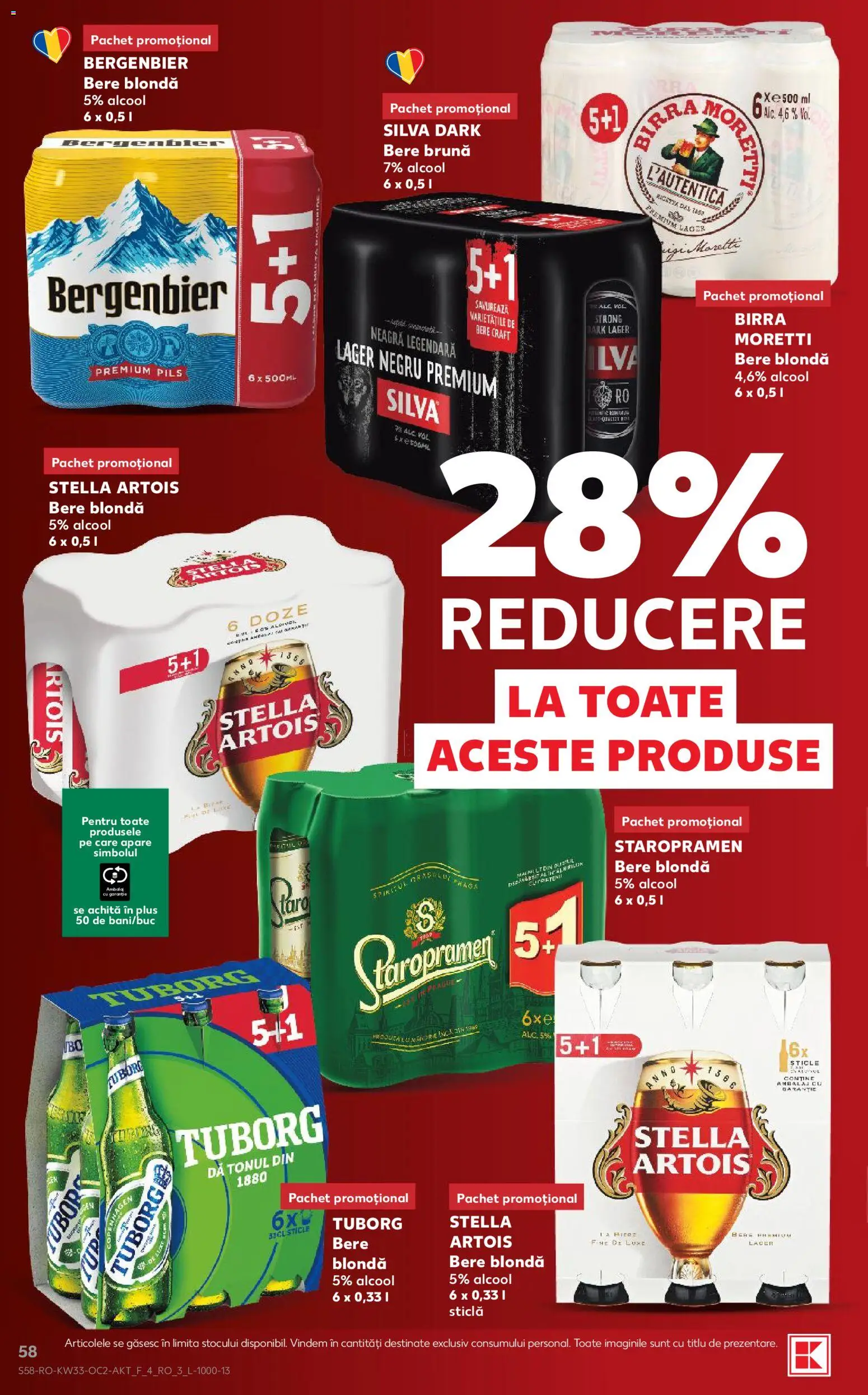 Noul catalog Kaufland – valabil de la 12.08.2026 | Pagină: 58 | Produse: Premium, Staropramen, Bergenbier, Plus