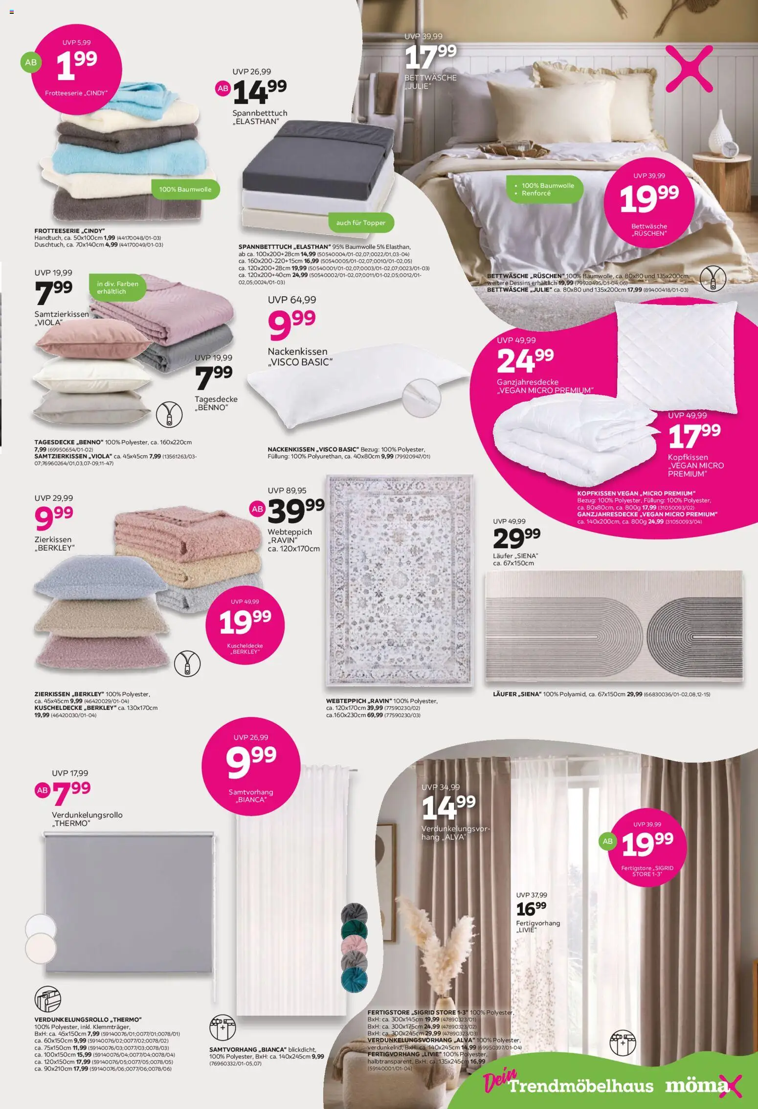 Mömax Prospekt – gültig ab 17.08.2026 | Seite: 7 | Produkte: Topper, Tagesdecke, Bettwäsche, Kopfkissen