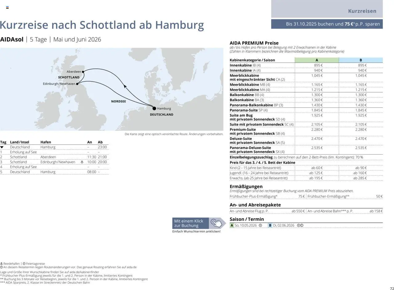 Aida Sommer 2026 – gültig ab 01.03.2026 | Seite: 72 | Produkte: Bett