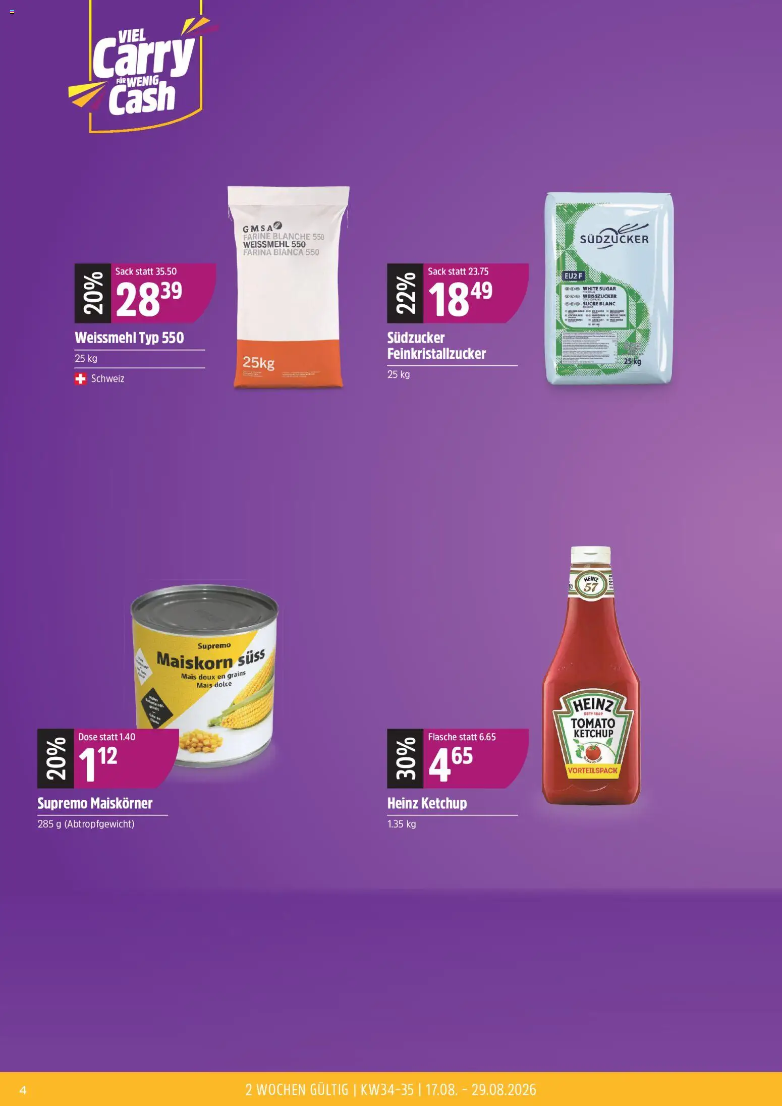 TopCC aktionen Viel Carry Wenig Cash – gültig ab 17.08.2026 | Seite: 4 | Produkte: Mais, Ketchup