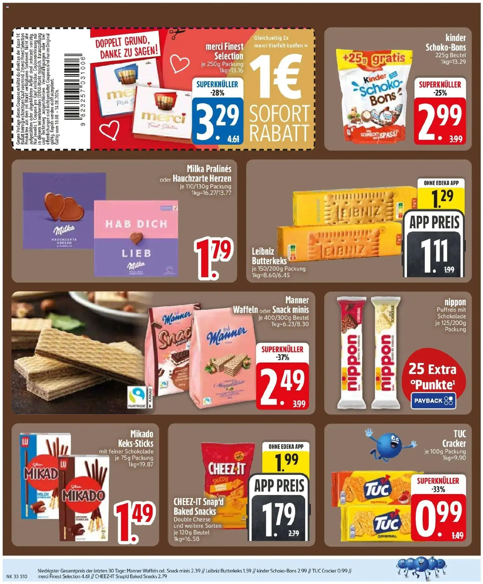 Edeka Prospekt Hunderdorf (ab 10.08.2026) » Angebote Online | Seite: 12 | Produkte: Merci, Schokolade, Milka, Waffeln