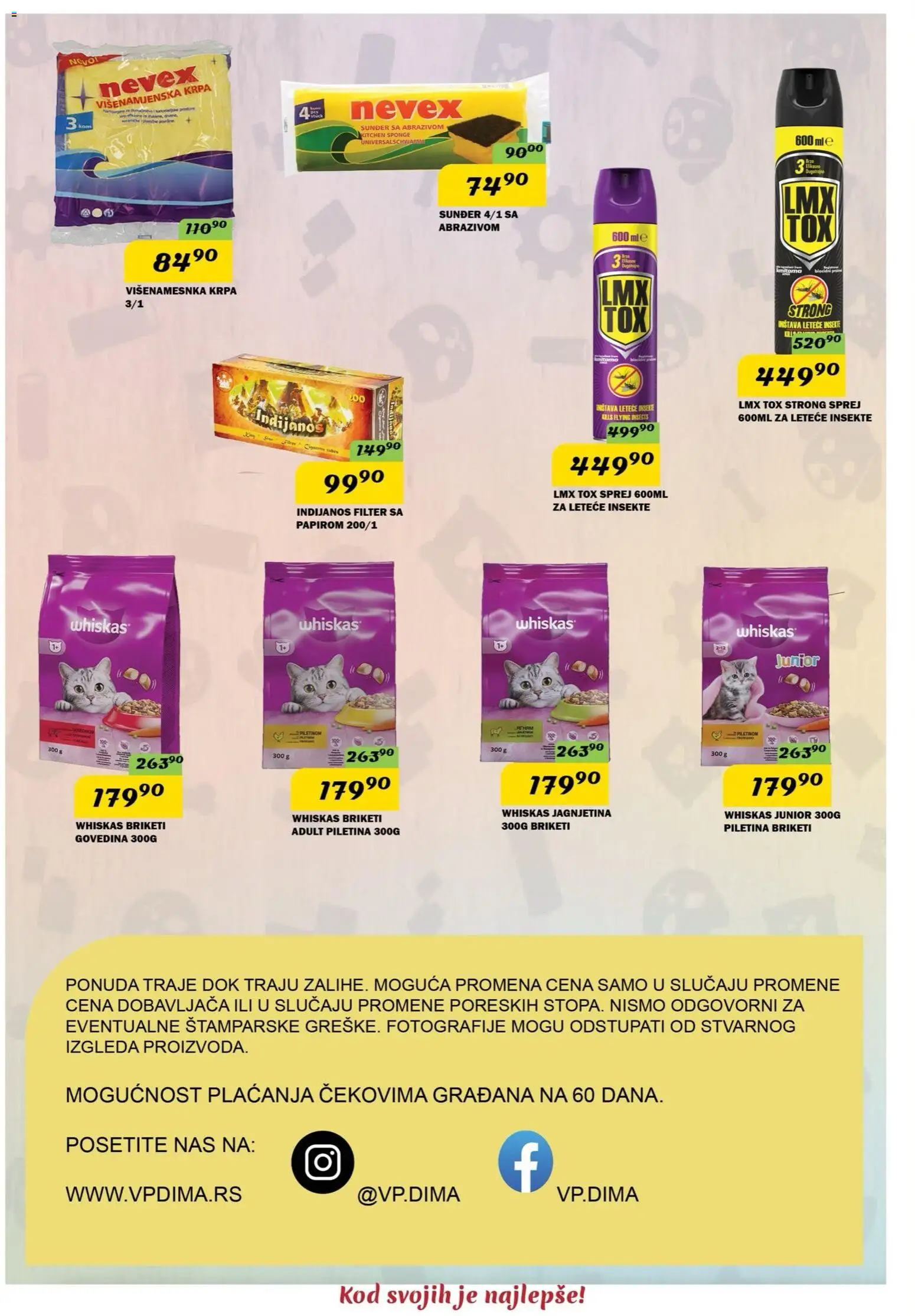 VP Dima katalog - važi od 13.08.2026 | Strana: 12 | Proizvode: Govedina, Piletina, Whiskas, Briketi
